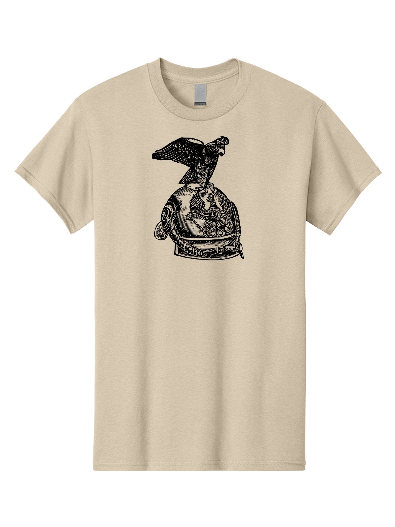 Pr-Eagle-Helmet-Crest Men'S Graphic Tee, 100% Cotton, Comfortable Casual Summer Wear, Machine Washable, Imperial Eagle, National Emblem, Symbolic Icon, Double-Headed Eagle, Historical Significance, Patriotic Symbol, Regal Crest, Aad555 4