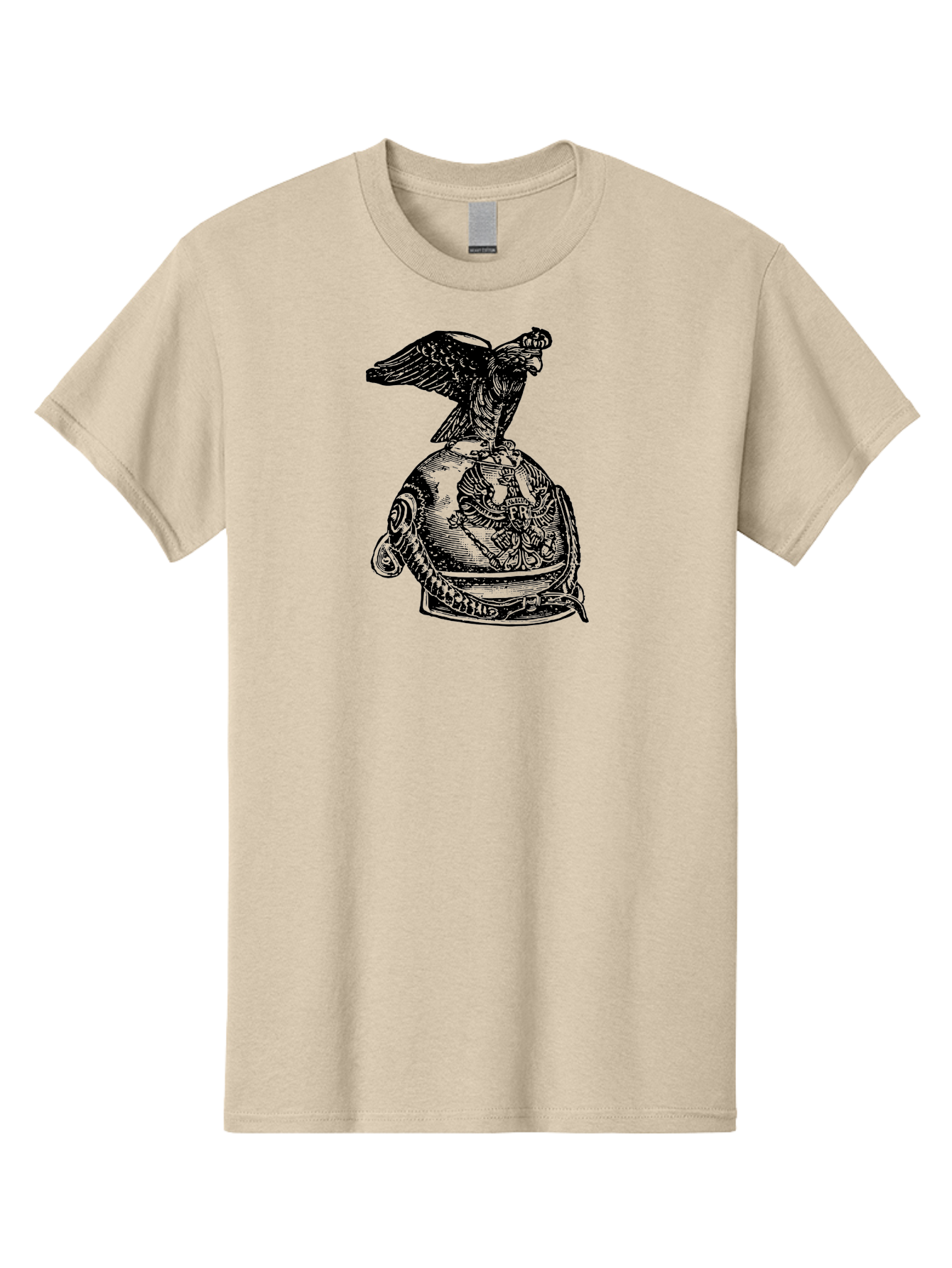 Pr-Eagle-Helmet-Crest Men'S Graphic Tee, 100% Cotton, Comfortable Casual Summer Wear, Machine Washable, Imperial Eagle, National Emblem, Symbolic Icon, Double-Headed Eagle, Historical Significance, Patriotic Symbol, Regal Crest, Aad555 23
