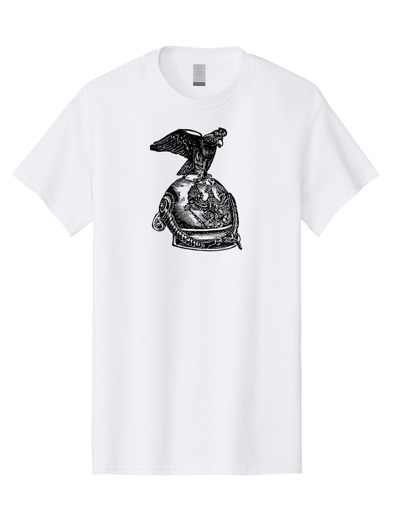 Pr-Eagle-Helmet-Crest Men'S Graphic Tee, 100% Cotton, Comfortable Casual Summer Wear, Machine Washable, Imperial Eagle, National Emblem, Symbolic Icon, Double-Headed Eagle, Historical Significance, Patriotic Symbol, Regal Crest, Aad555 13