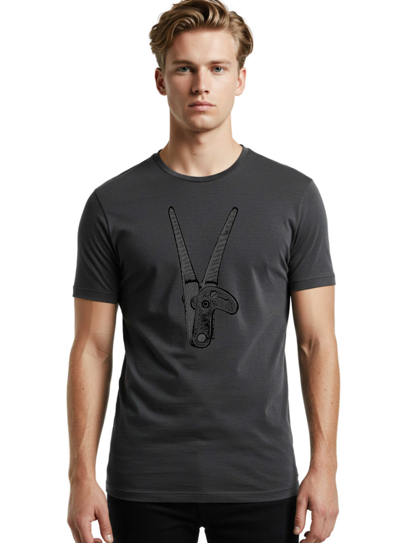 Pruning-Shears Men'S Graphic Tee, 100% Cotton, Comfortable Casual Summer Wear, Machine Washable, Pruning Shears, Gardening Tool, Cutting Equipment, Horticulture, Plant Care, Garden Maintenance, Sharp Blades, Gardening Scissors Aad556 18