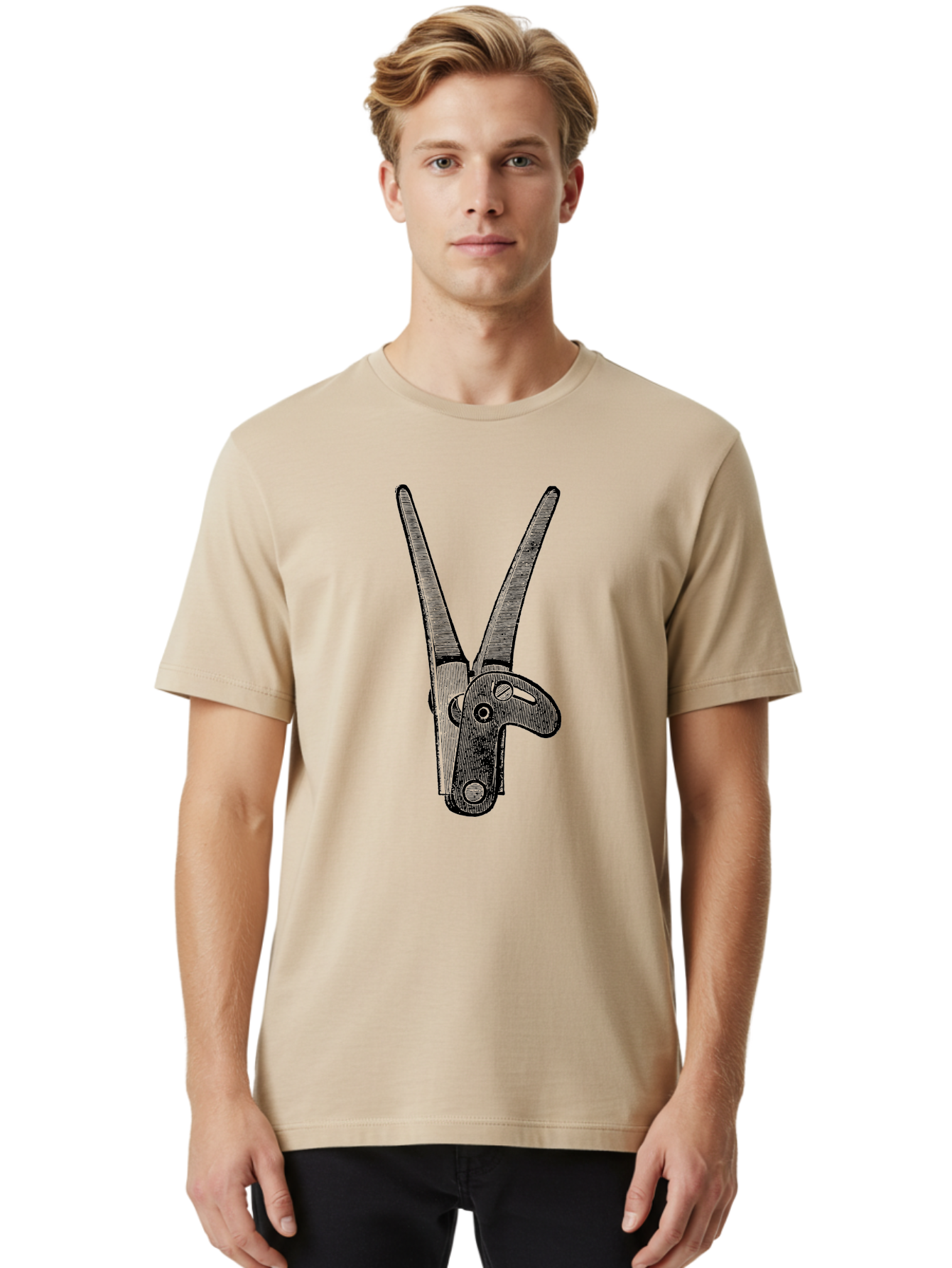 Pruning-Shears Men'S Graphic Tee, 100% Cotton, Comfortable Casual Summer Wear, Machine Washable, Pruning Shears, Gardening Tool, Cutting Equipment, Horticulture, Plant Care, Garden Maintenance, Sharp Blades, Gardening Scissors Aad556 6