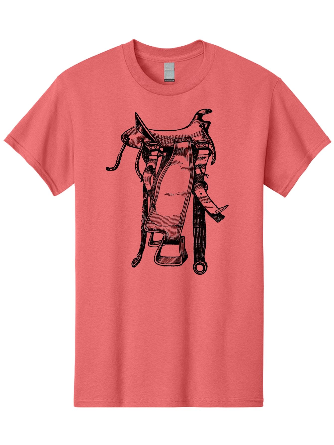 Saddle Men'S Graphic Tee, 100% Cotton, Comfortable Casual Summer Wear, Machine Washable, Western Saddle, Horse Riding, Rodeo, Western Wear, Equestrian Equipment, Leather Saddle, Riding Gear, Cowboy Equipment, Horseback Riding Aad557 13