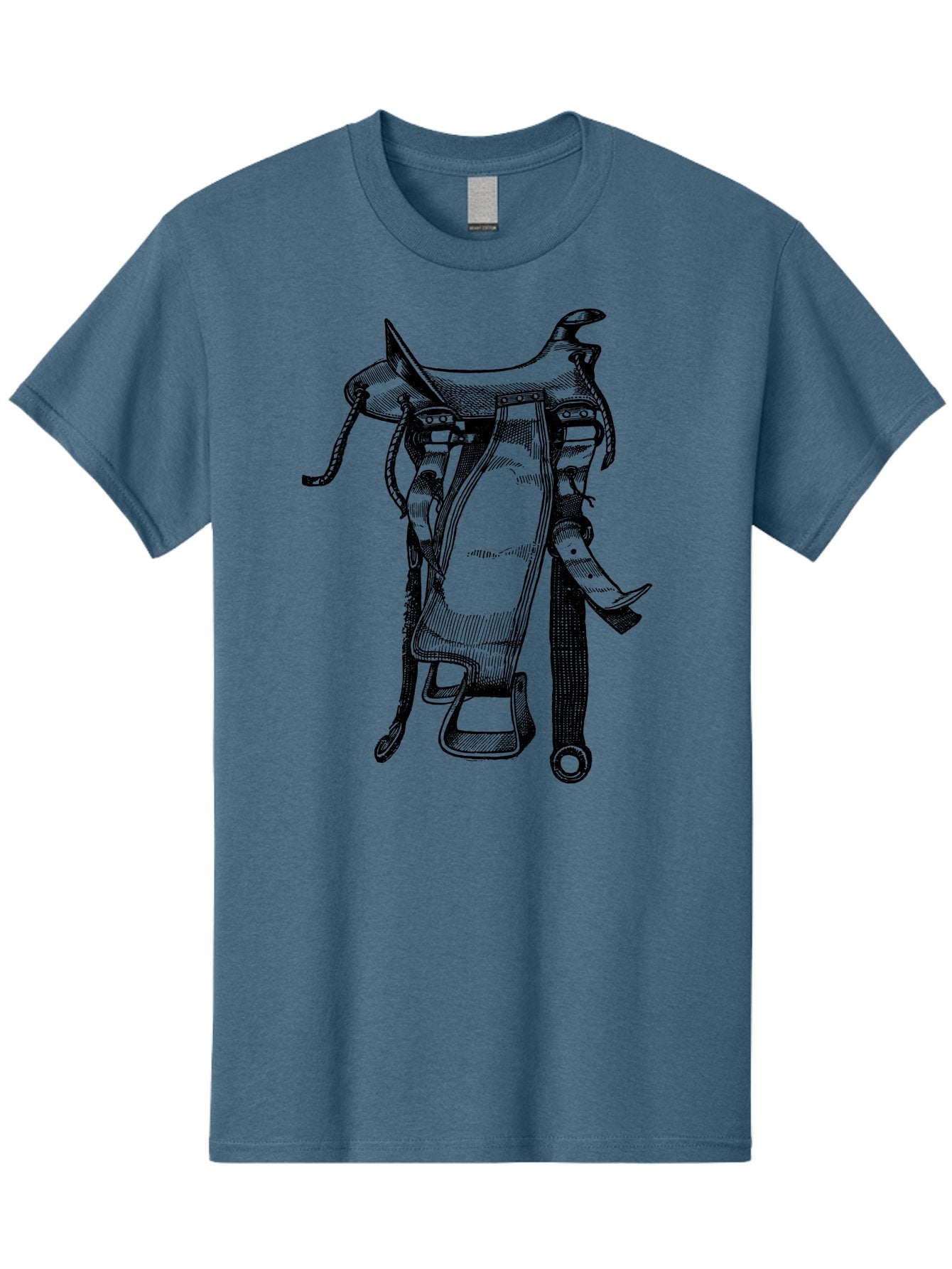 Saddle Men'S Graphic Tee, 100% Cotton, Comfortable Casual Summer Wear, Machine Washable, Western Saddle, Horse Riding, Rodeo, Western Wear, Equestrian Equipment, Leather Saddle, Riding Gear, Cowboy Equipment, Horseback Riding Aad557 7