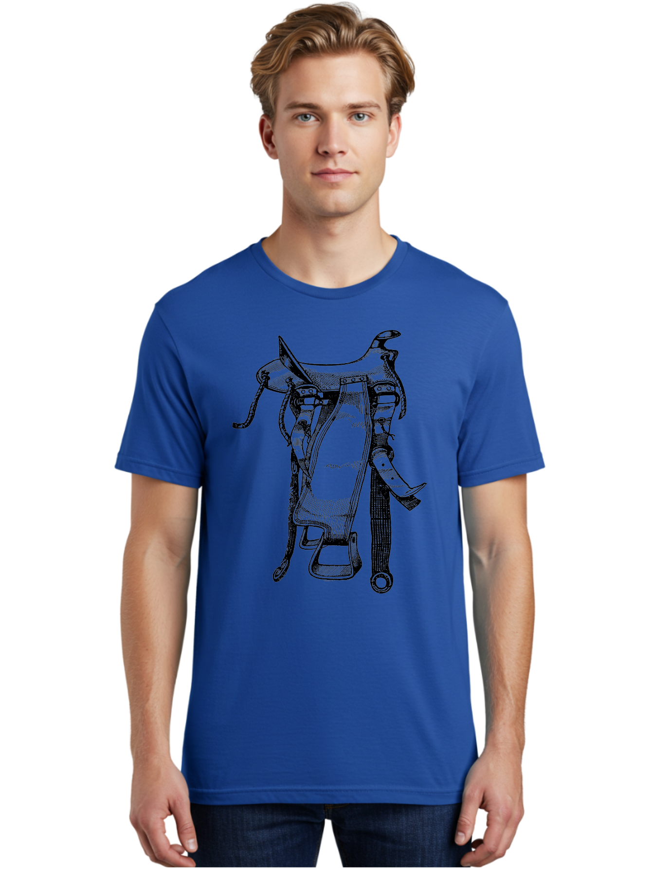 Saddle Men'S Graphic Tee, 100% Cotton, Comfortable Casual Summer Wear, Machine Washable, Western Saddle, Horse Riding, Rodeo, Western Wear, Equestrian Equipment, Leather Saddle, Riding Gear, Cowboy Equipment, Horseback Riding Aad557 12