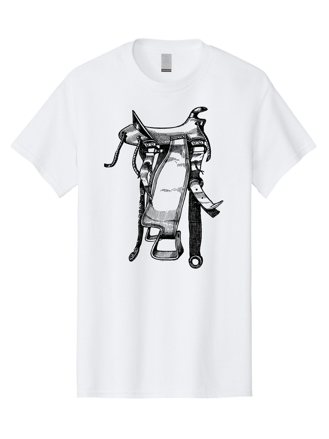 Saddle Men'S Graphic Tee, 100% Cotton, Comfortable Casual Summer Wear, Machine Washable, Western Saddle, Horse Riding, Rodeo, Western Wear, Equestrian Equipment, Leather Saddle, Riding Gear, Cowboy Equipment, Horseback Riding Aad557 14