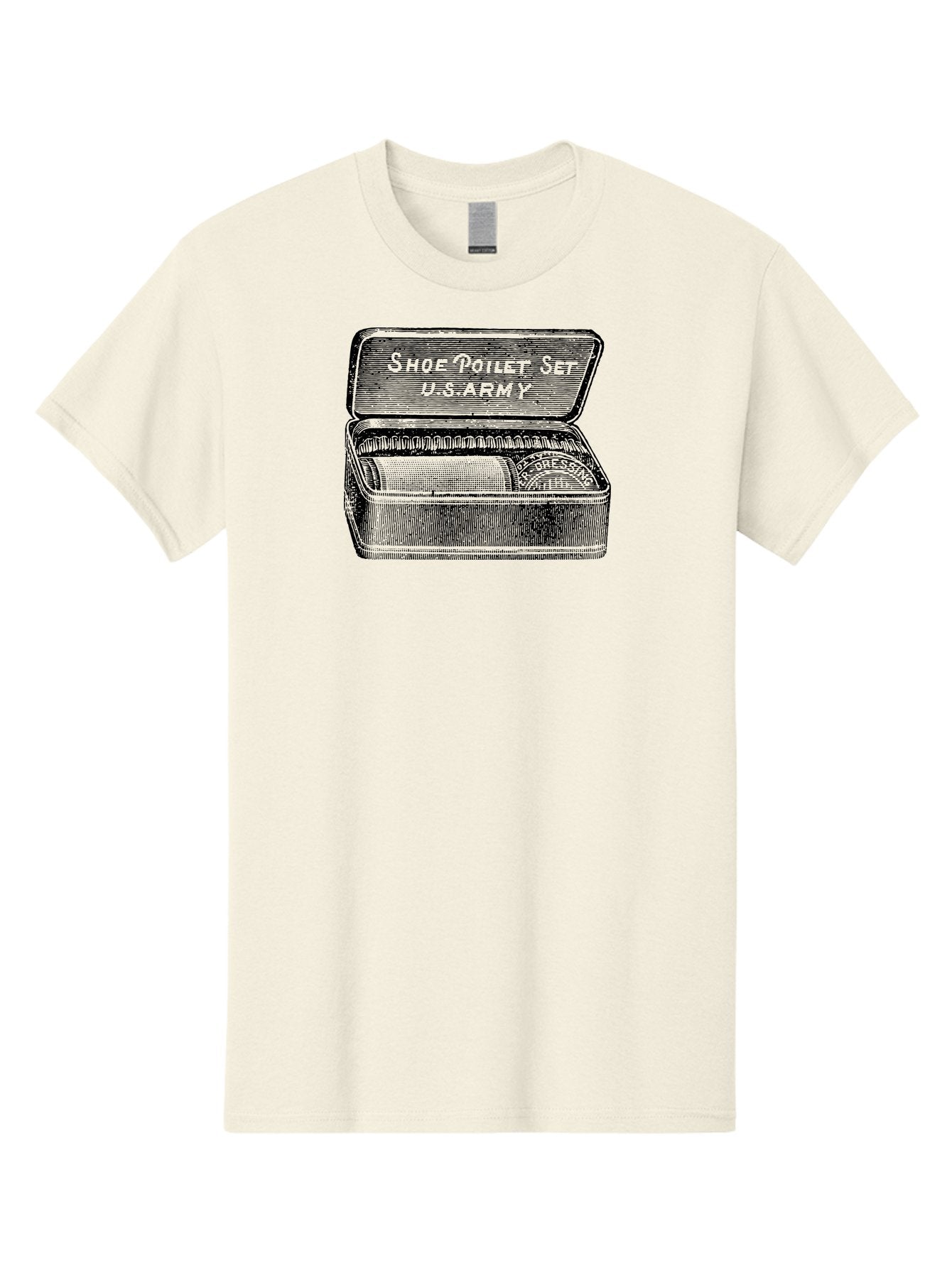 Shoe-Polish-Set Men'S Graphic Tee, 100% Cotton, Comfortable Casual Summer Wear, Machine Washable, Shoe Polish, Shoe Care, Polish Set, U.S. Army, Vintage Accessories, Leather Goods, Shoe Maintenance, Kiwi Polish, Express Shoeshine Aad558 13