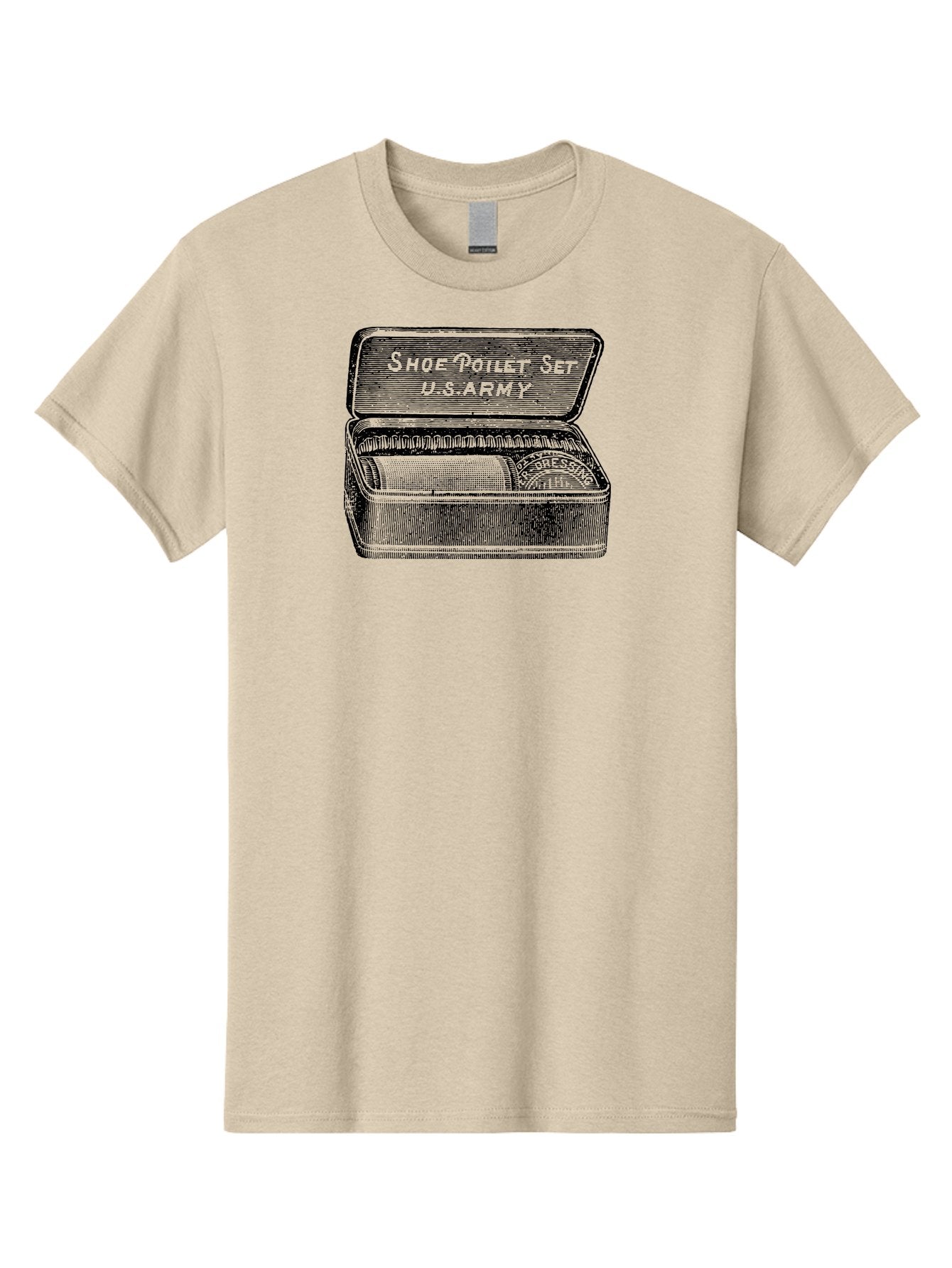 Shoe-Polish-Set Men'S Graphic Tee, 100% Cotton, Comfortable Casual Summer Wear, Machine Washable, Shoe Polish, Shoe Care, Polish Set, U.S. Army, Vintage Accessories, Leather Goods, Shoe Maintenance, Kiwi Polish, Express Shoeshine Aad558 3