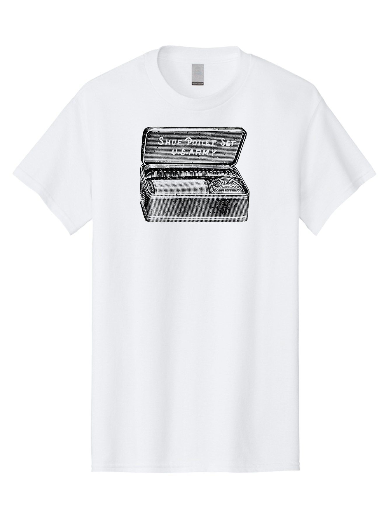 Shoe-Polish-Set Men'S Graphic Tee, 100% Cotton, Comfortable Casual Summer Wear, Machine Washable, Shoe Polish, Shoe Care, Polish Set, U.S. Army, Vintage Accessories, Leather Goods, Shoe Maintenance, Kiwi Polish, Express Shoeshine Aad558 10