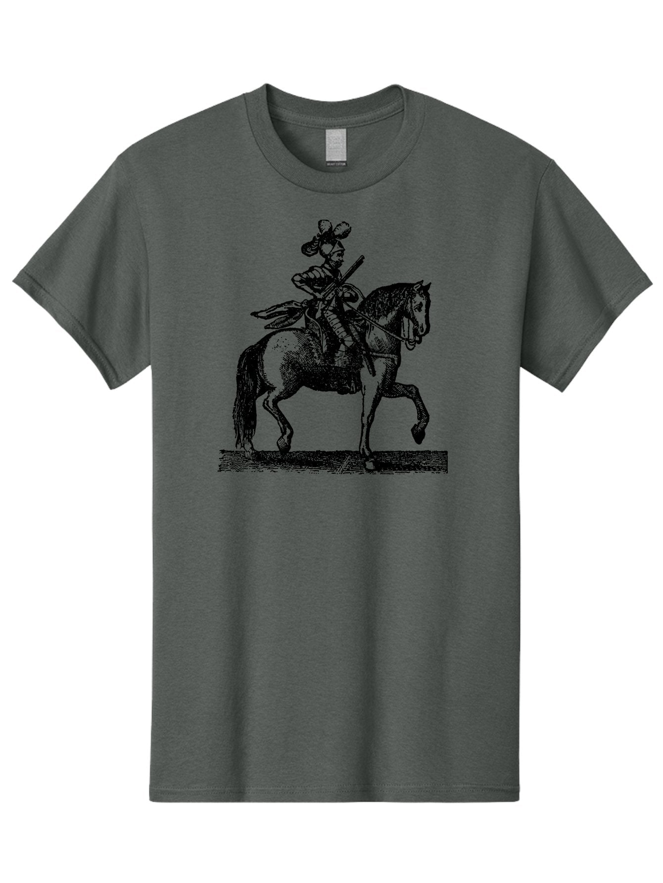 Soldier-On-Horseback Men'S Graphic Tee, 100% Cotton, Comfortable Casual Summer Wear, Machine Washable, Soldier Riding Horse, Cavalryman In Action, Equestrian Warrior, Historical Illustration, Horseback Rider, Military Uniform, Armed Soldier, Aad559 14