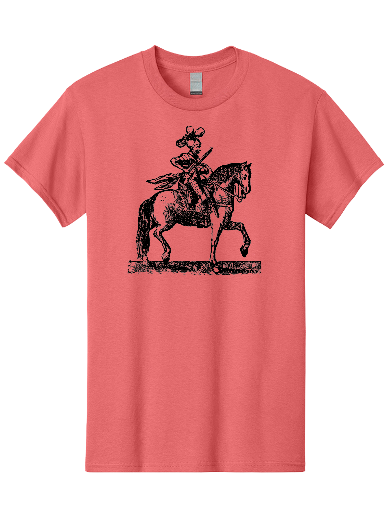 Soldier-On-Horseback Men'S Graphic Tee, 100% Cotton, Comfortable Casual Summer Wear, Machine Washable, Soldier Riding Horse, Cavalryman In Action, Equestrian Warrior, Historical Illustration, Horseback Rider, Military Uniform, Armed Soldier, Aad559 17