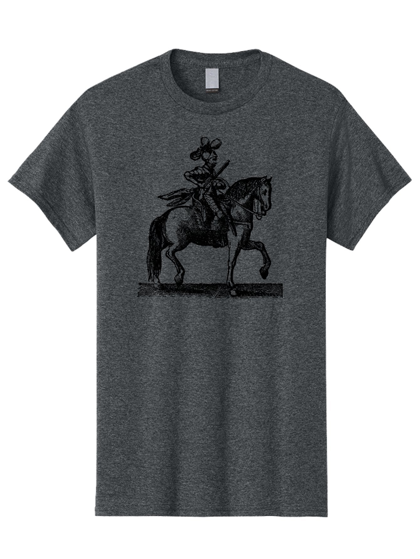 Soldier-On-Horseback Men'S Graphic Tee, 100% Cotton, Comfortable Casual Summer Wear, Machine Washable, Soldier Riding Horse, Cavalryman In Action, Equestrian Warrior, Historical Illustration, Horseback Rider, Military Uniform, Armed Soldier, Aad559 6