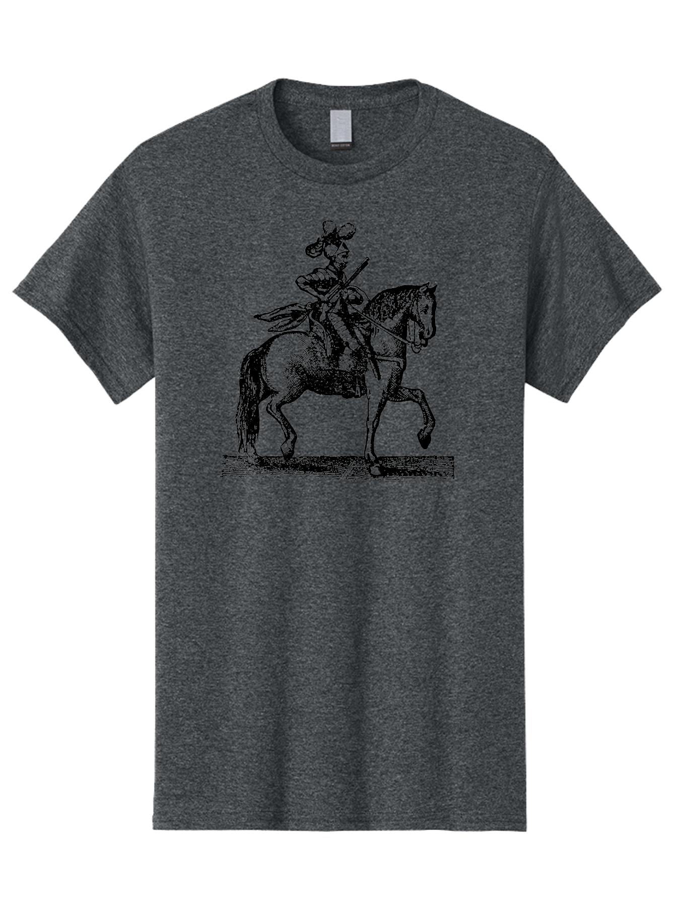 Soldier-On-Horseback Men'S Graphic Tee, 100% Cotton, Comfortable Casual Summer Wear, Machine Washable, Soldier Riding Horse, Cavalryman In Action, Equestrian Warrior, Historical Illustration, Horseback Rider, Military Uniform, Armed Soldier, Aad559 13