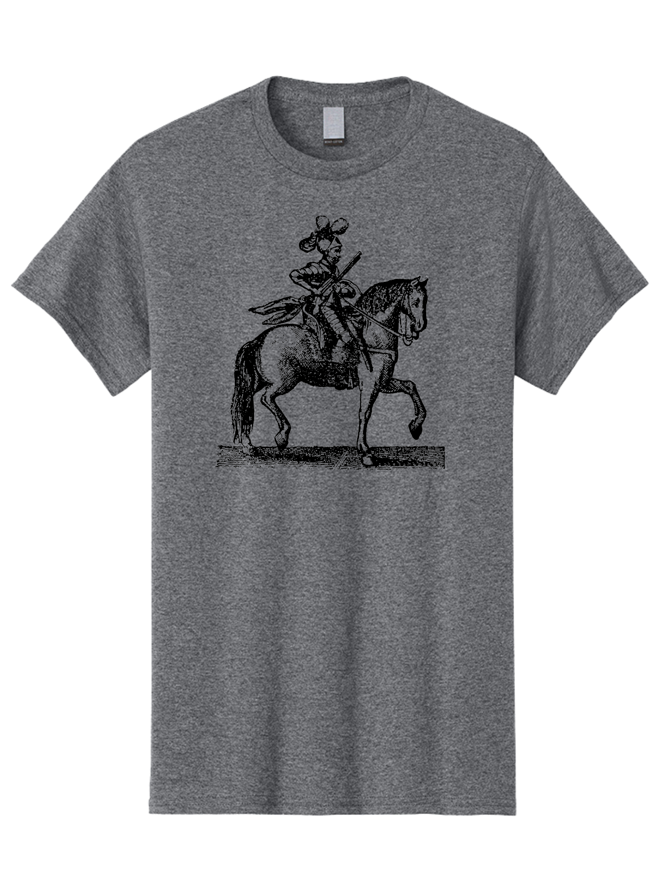 Soldier-On-Horseback Men'S Graphic Tee, 100% Cotton, Comfortable Casual Summer Wear, Machine Washable, Soldier Riding Horse, Cavalryman In Action, Equestrian Warrior, Historical Illustration, Horseback Rider, Military Uniform, Armed Soldier, Aad559 27