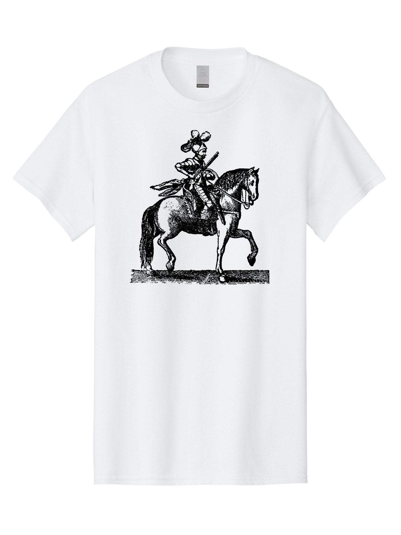 Soldier-On-Horseback Men'S Graphic Tee, 100% Cotton, Comfortable Casual Summer Wear, Machine Washable, Soldier Riding Horse, Cavalryman In Action, Equestrian Warrior, Historical Illustration, Horseback Rider, Military Uniform, Armed Soldier, Aad559 11