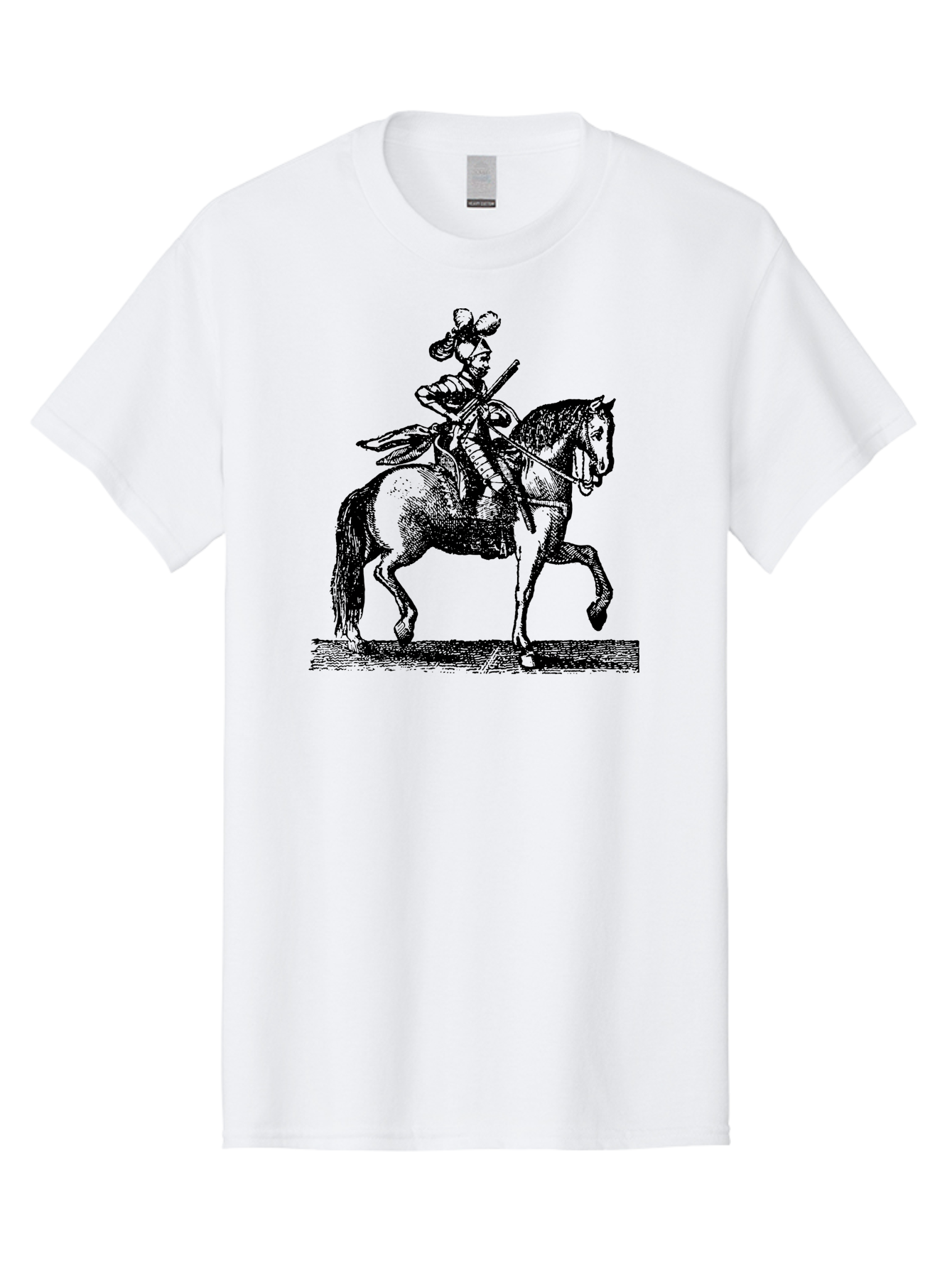 Soldier-On-Horseback Men'S Graphic Tee, 100% Cotton, Comfortable Casual Summer Wear, Machine Washable, Soldier Riding Horse, Cavalryman In Action, Equestrian Warrior, Historical Illustration, Horseback Rider, Military Uniform, Armed Soldier, Aad559 7