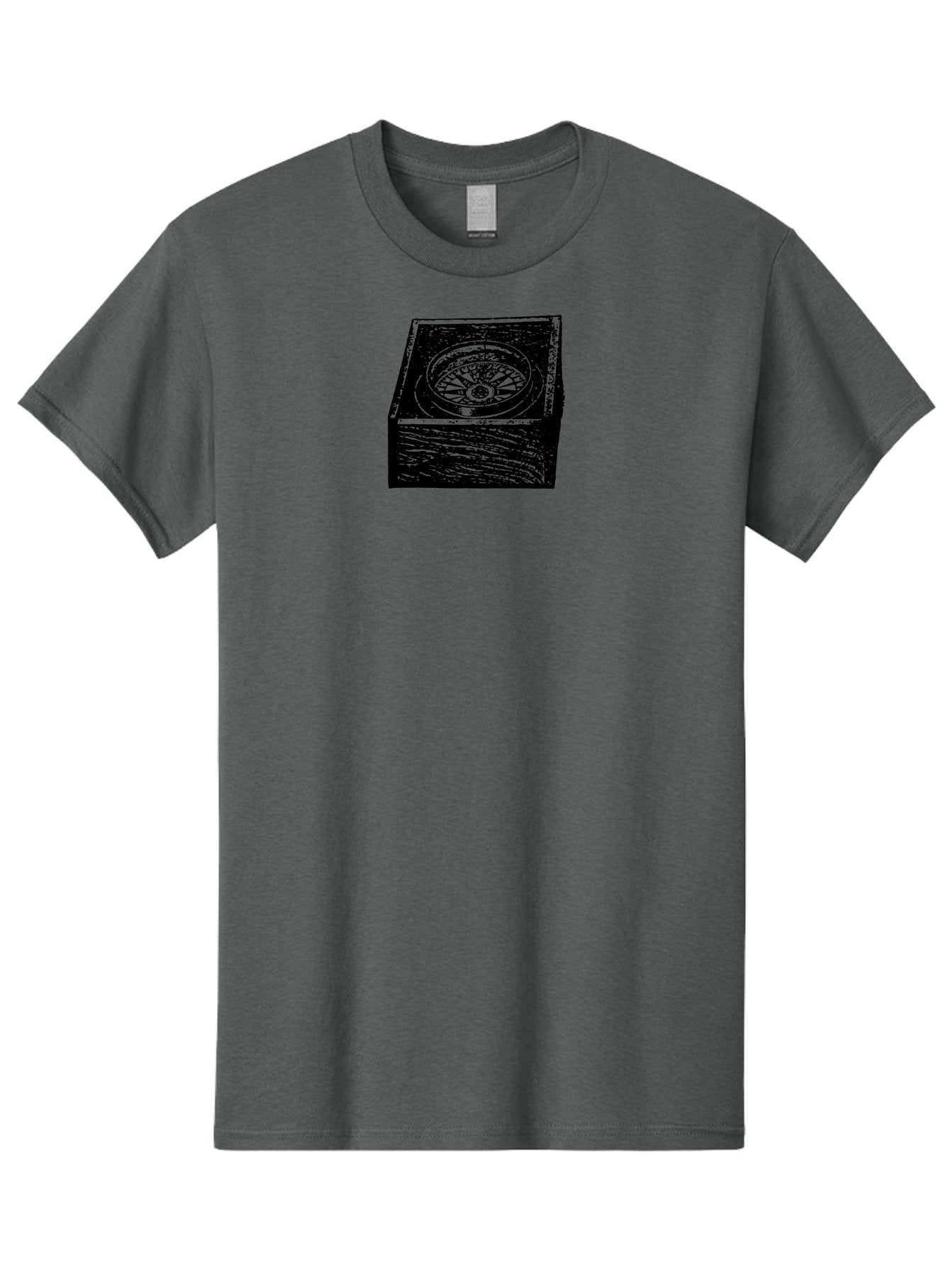 Sundial Men'S Graphic Tee, 100% Cotton, Comfortable Casual Summer Wear, Machine Washable, Sundial On A Stone Pedestal, Ancient Timekeeping, Traditional Clock, Symbolic Representation, Vintage Artwork, Grunge Texture, Monochrome Design Aad561 4