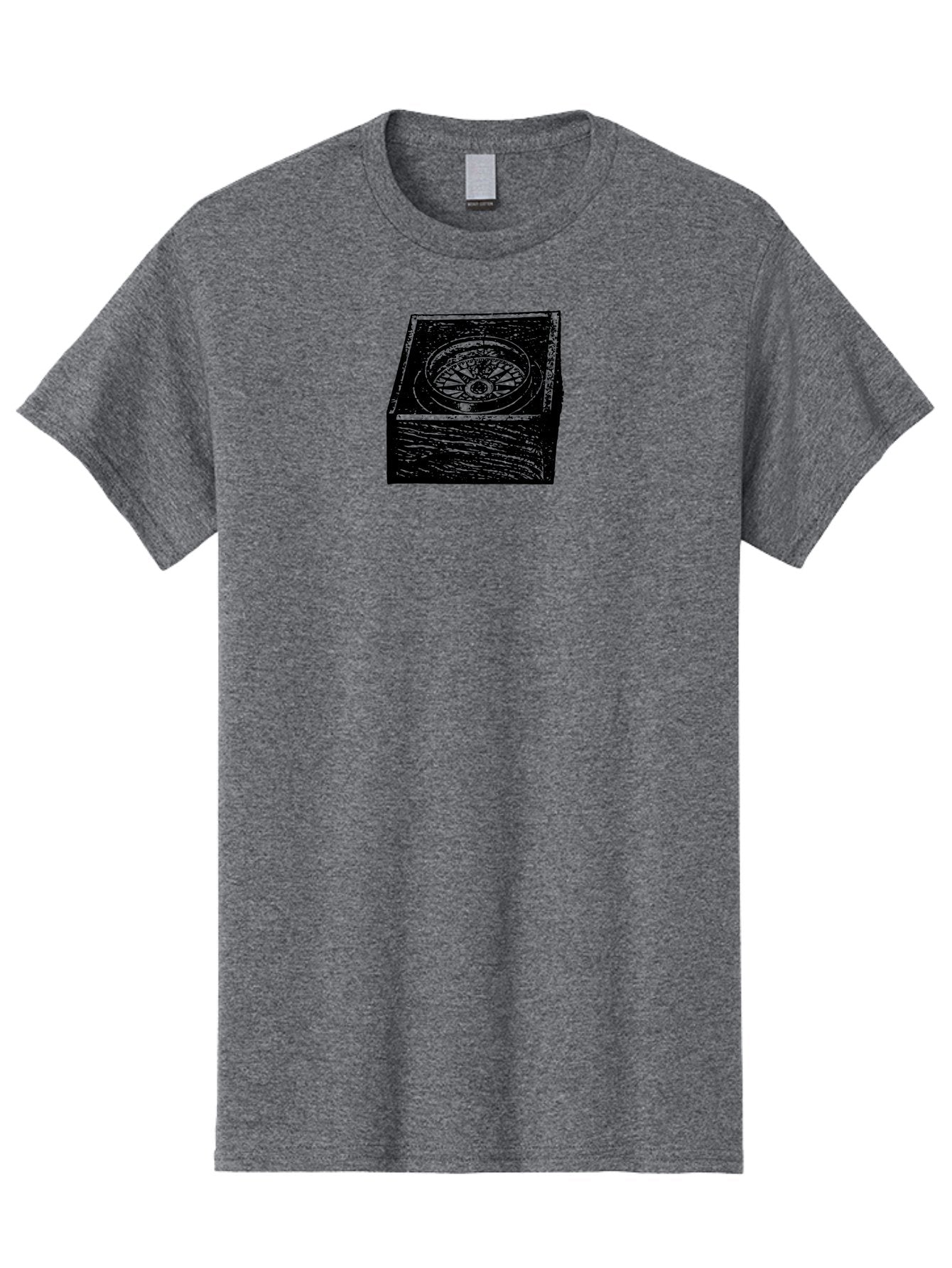 Sundial Men'S Graphic Tee, 100% Cotton, Comfortable Casual Summer Wear, Machine Washable, Sundial On A Stone Pedestal, Ancient Timekeeping, Traditional Clock, Symbolic Representation, Vintage Artwork, Grunge Texture, Monochrome Design Aad561 15