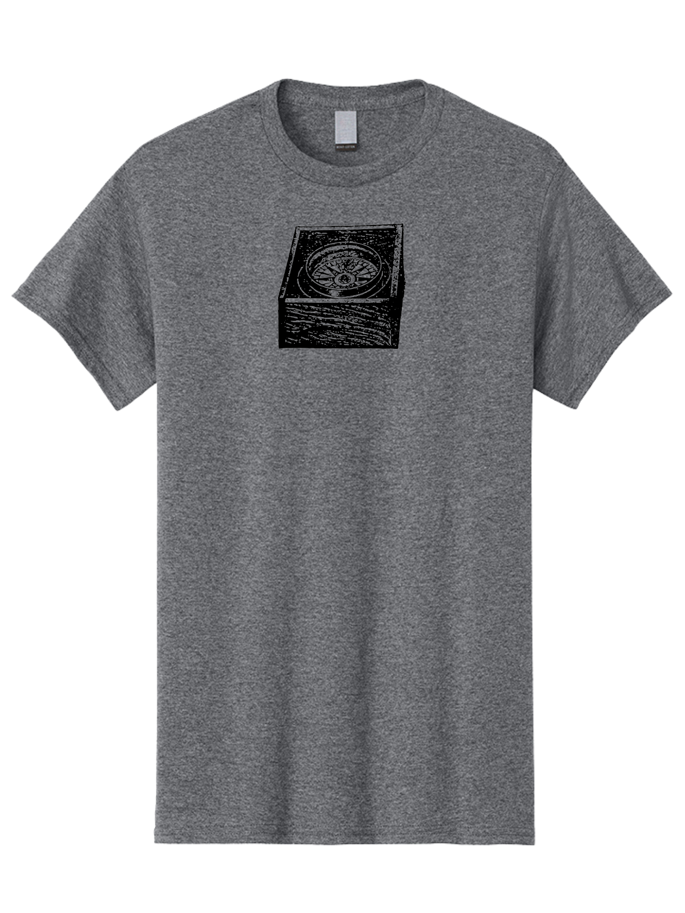 Sundial Men'S Graphic Tee, 100% Cotton, Comfortable Casual Summer Wear, Machine Washable, Sundial On A Stone Pedestal, Ancient Timekeeping, Traditional Clock, Symbolic Representation, Vintage Artwork, Grunge Texture, Monochrome Design Aad561