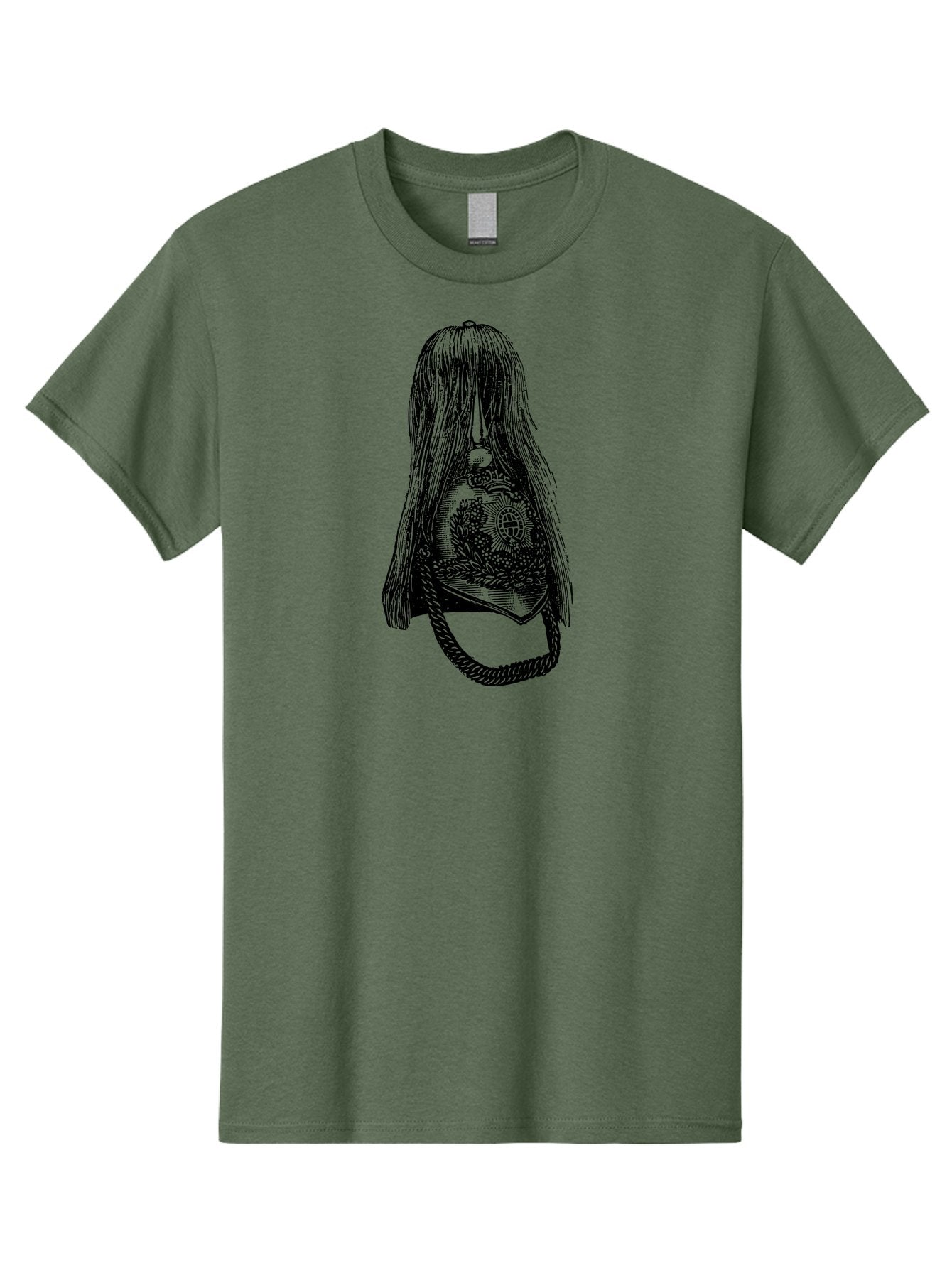 Woman-S-Purse Men'S Graphic Tee, 100% Cotton, Comfortable Casual Summer Wear, Machine Washable, Bell With Long Hair, Vintage Illustration, Gothic Art, Mysterious Symbols, Intricate Details, Abstract Portrait, Symbolic Imagery, Mysterious Bell, Aad567 15