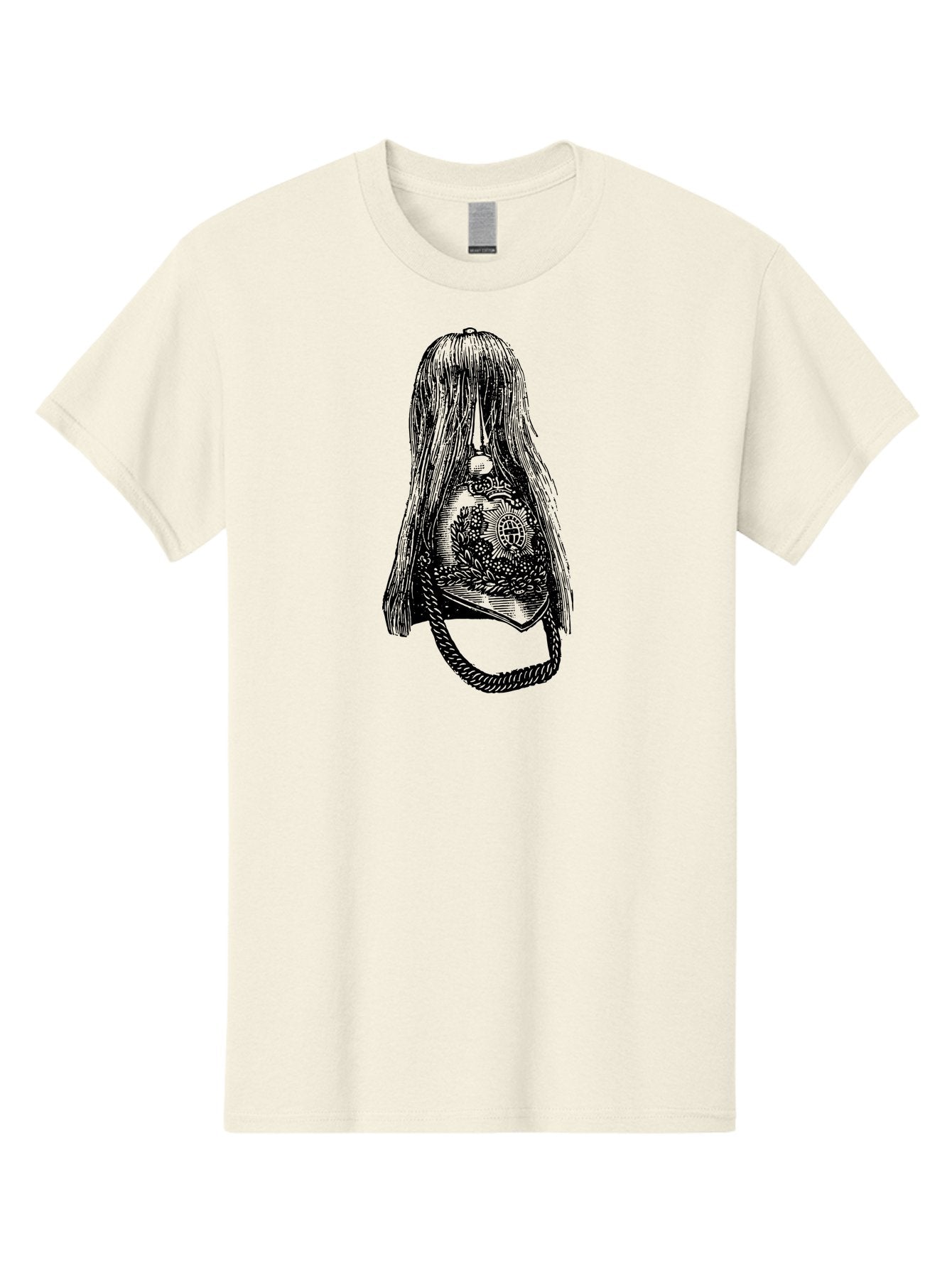 Woman-S-Purse Men'S Graphic Tee, 100% Cotton, Comfortable Casual Summer Wear, Machine Washable, Bell With Long Hair, Vintage Illustration, Gothic Art, Mysterious Symbols, Intricate Details, Abstract Portrait, Symbolic Imagery, Mysterious Bell, Aad567 4