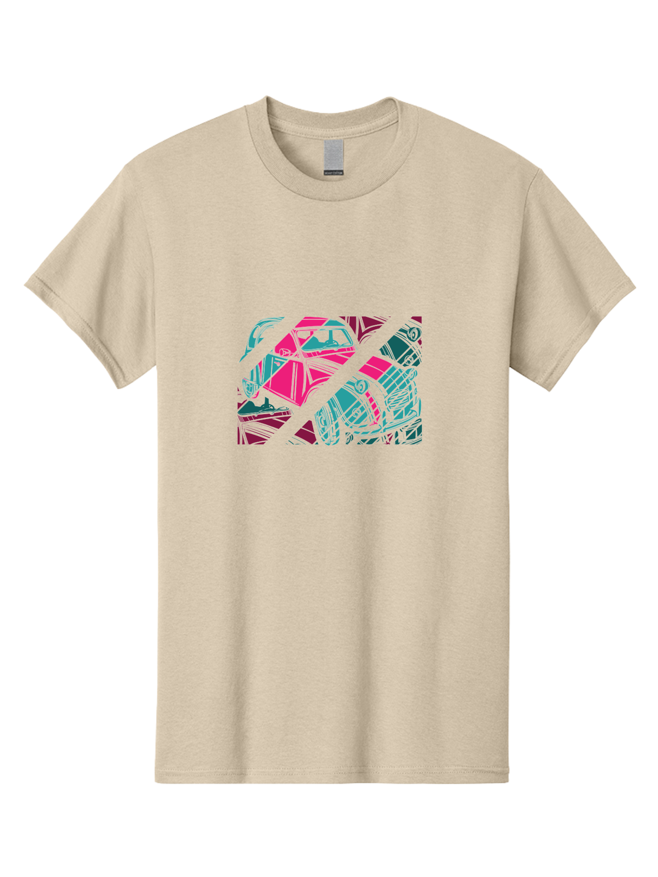 Abstract-Shapes Men'S Graphic Tee, 100% Cotton, Comfortable Casual Summer Wear, Machine Washable, Abstract Art, Modern Design, Vibrant Colors, Pink, Blue, Geometric Shapes, Mixed Media, Creative Expression, Artistic Texture, Contemporary Style Aad568