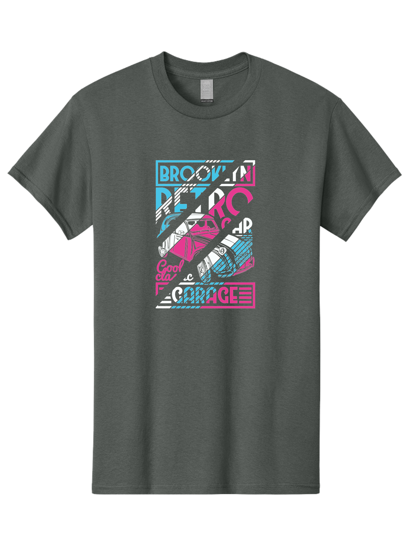 Brooklyn-Petrcar-Garage Men'S Graphic Tee, 100% Cotton, Comfortable Casual Summer Wear, Machine Washable, Graffiti Art, Urban Culture, Streetwear Fashion, Brooklyn Style, Garage Vibes, Typography Design, Typographic Art, Abstract Shapes, Aad570 25
