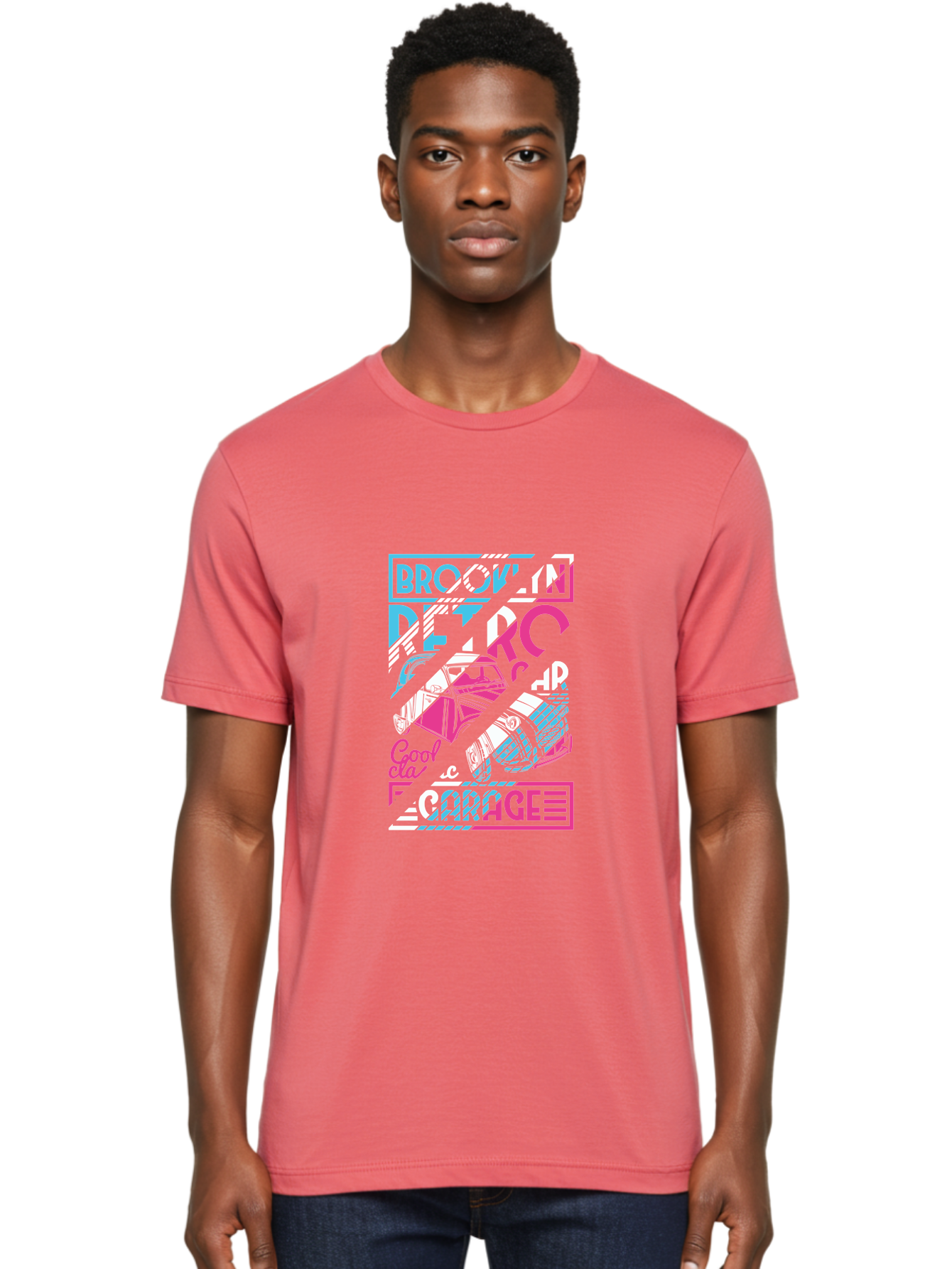 Brooklyn-Petrcar-Garage Men'S Graphic Tee, 100% Cotton, Comfortable Casual Summer Wear, Machine Washable, Graffiti Art, Urban Culture, Streetwear Fashion, Brooklyn Style, Garage Vibes, Typography Design, Typographic Art, Abstract Shapes, Aad570