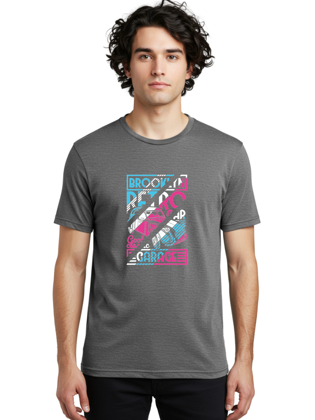 Brooklyn-Petrcar-Garage Men'S Graphic Tee, 100% Cotton, Comfortable Casual Summer Wear, Machine Washable, Graffiti Art, Urban Culture, Streetwear Fashion, Brooklyn Style, Garage Vibes, Typography Design, Typographic Art, Abstract Shapes, Aad570 4