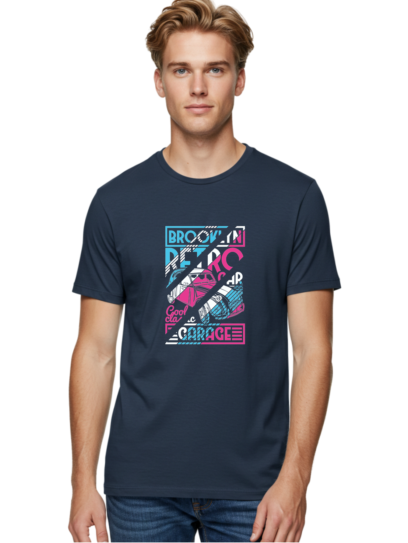 Brooklyn-Petrcar-Garage Men'S Graphic Tee, 100% Cotton, Comfortable Casual Summer Wear, Machine Washable, Graffiti Art, Urban Culture, Streetwear Fashion, Brooklyn Style, Garage Vibes, Typography Design, Typographic Art, Abstract Shapes, Aad570 30