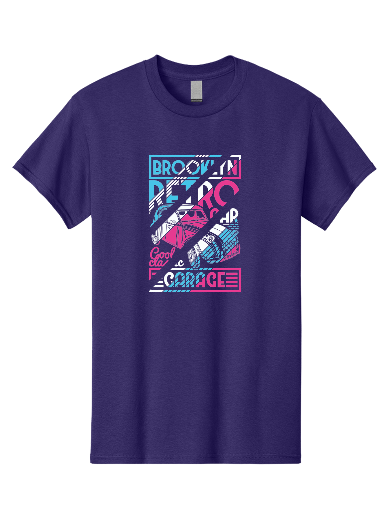 Brooklyn-Petrcar-Garage Men'S Graphic Tee, 100% Cotton, Comfortable Casual Summer Wear, Machine Washable, Graffiti Art, Urban Culture, Streetwear Fashion, Brooklyn Style, Garage Vibes, Typography Design, Typographic Art, Abstract Shapes, Aad570 19