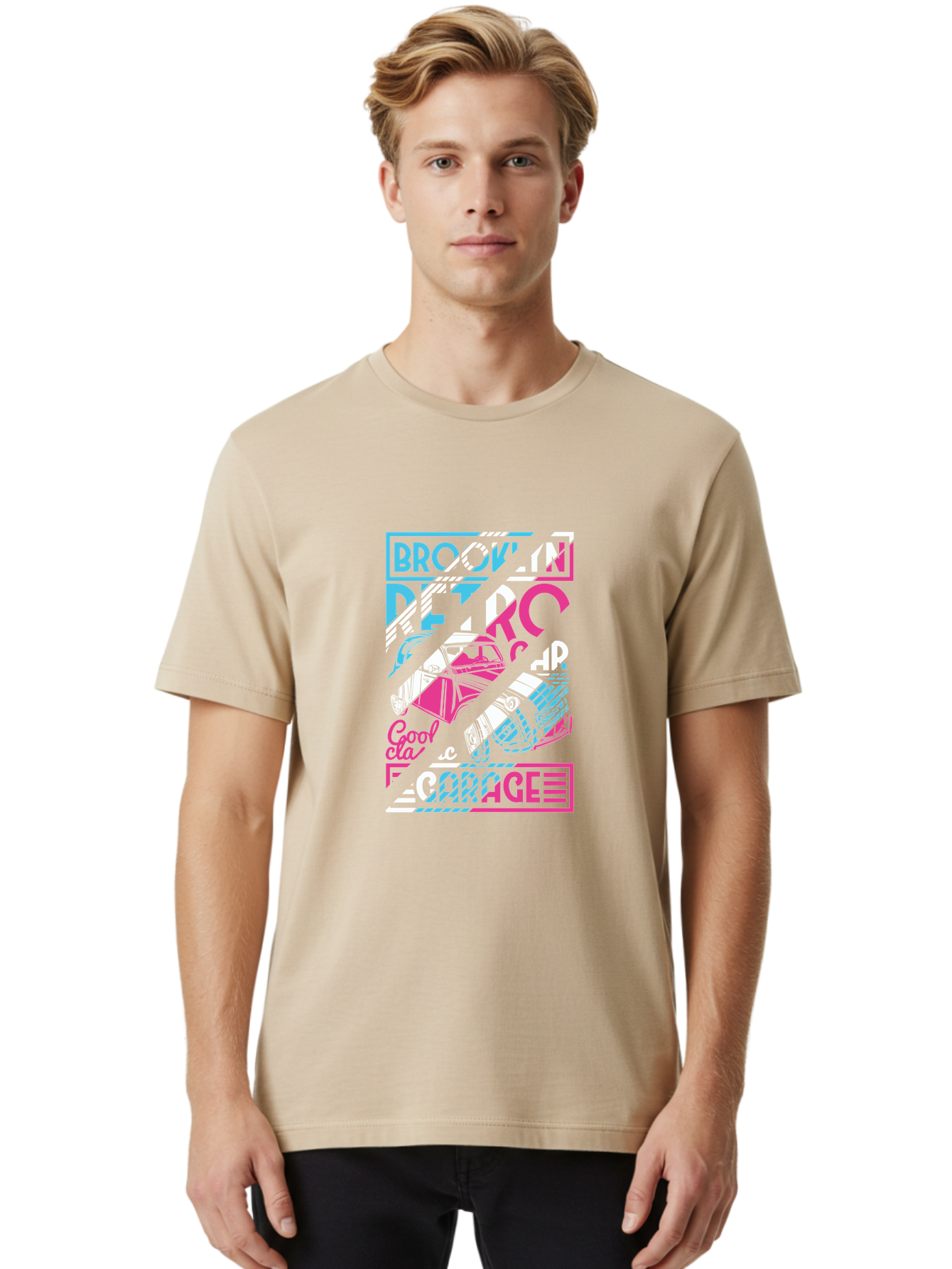 Brooklyn-Petrcar-Garage Men'S Graphic Tee, 100% Cotton, Comfortable Casual Summer Wear, Machine Washable, Graffiti Art, Urban Culture, Streetwear Fashion, Brooklyn Style, Garage Vibes, Typography Design, Typographic Art, Abstract Shapes, Aad570 14