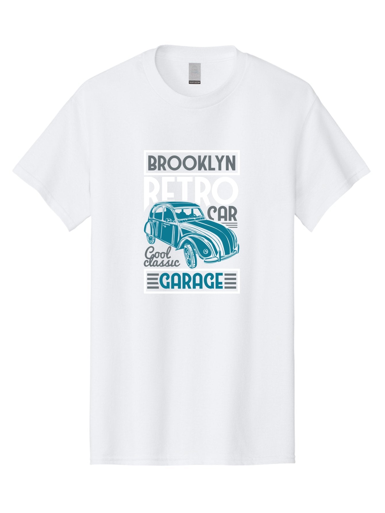 Brooklyn-Retro-Car-Garage Men'S Graphic Tee, 100% Cotton, Comfortable Casual Summer Wear, Machine Washable, Retro Car, Vintage Automobile, Classic Car, Brooklyn Garage, Cool Classic, Retro Style, Vintage Ride, Car Enthusiasts, Antique Car Aad571 15