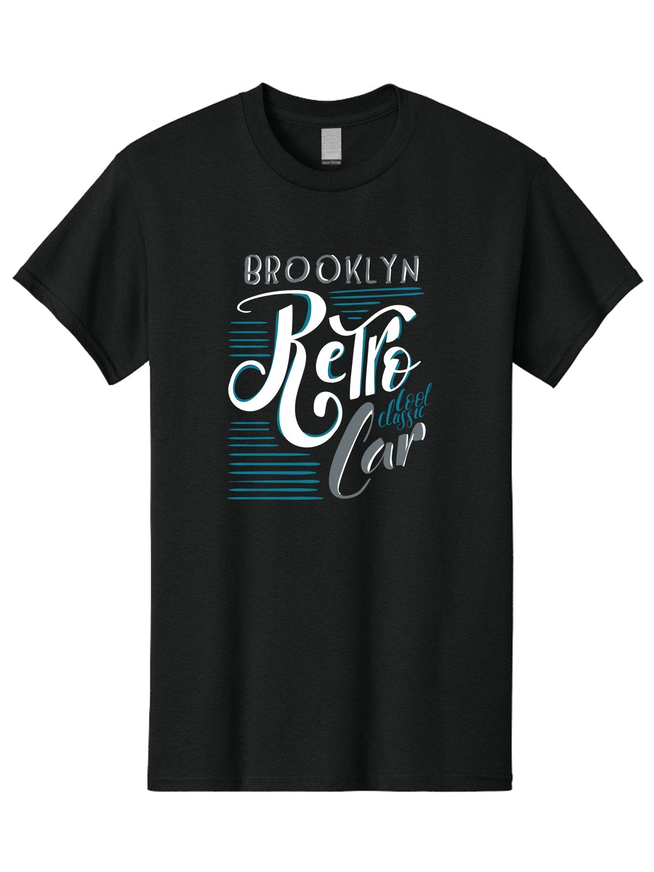 Brooklyn-Retro-Car Men'S Graphic Tee, 100% Cotton, Comfortable Casual Summer Wear, Machine Washable, Brooklyn, Retro Car, Classic Car, Vintage Vehicle, Urban Style, New York City, Retro Design, Classic Ride Aad572