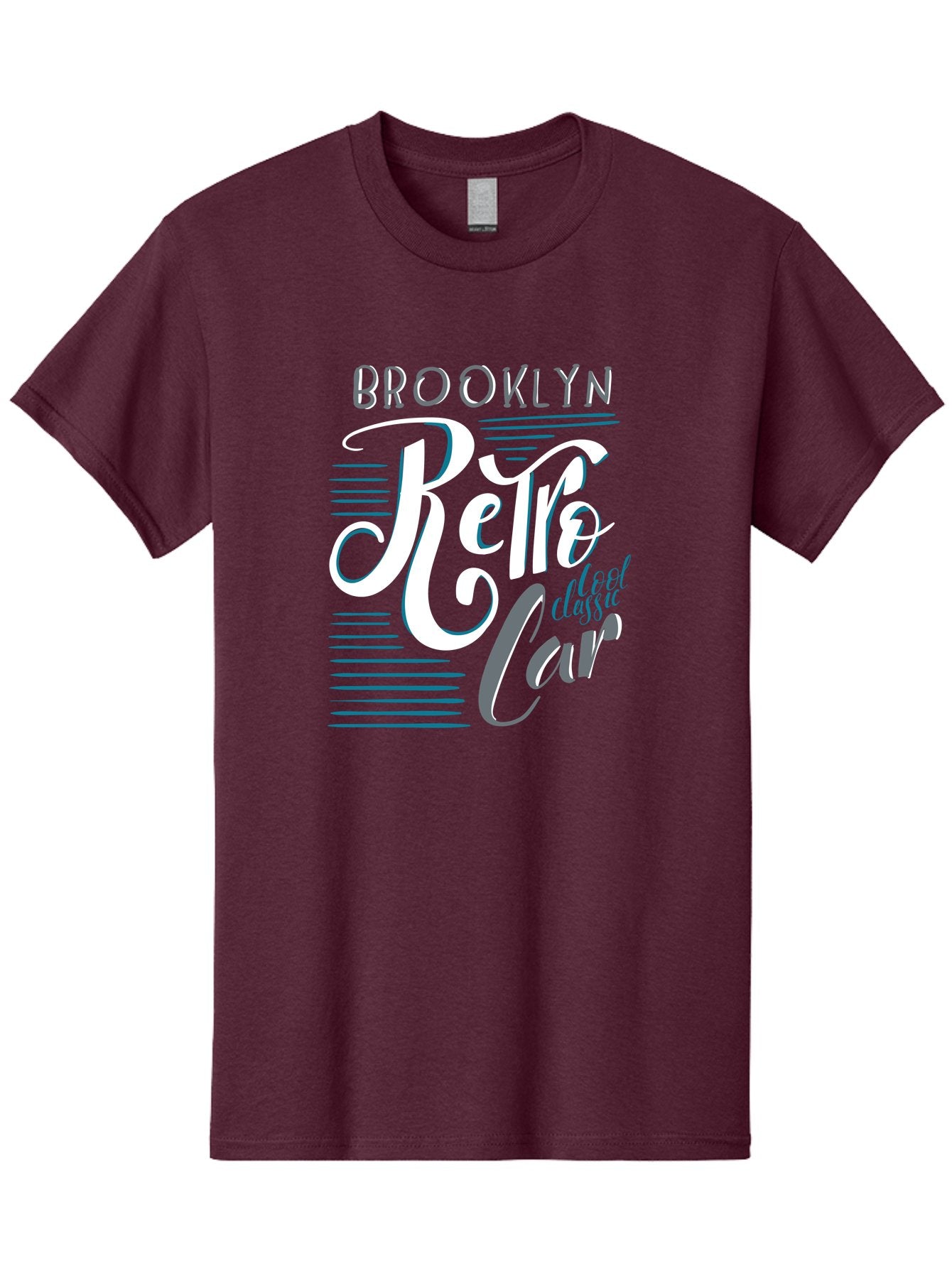 Brooklyn-Retro-Car Men'S Graphic Tee, 100% Cotton, Comfortable Casual Summer Wear, Machine Washable, Brooklyn, Retro Car, Classic Car, Vintage Vehicle, Urban Style, New York City, Retro Design, Classic Ride Aad572 12