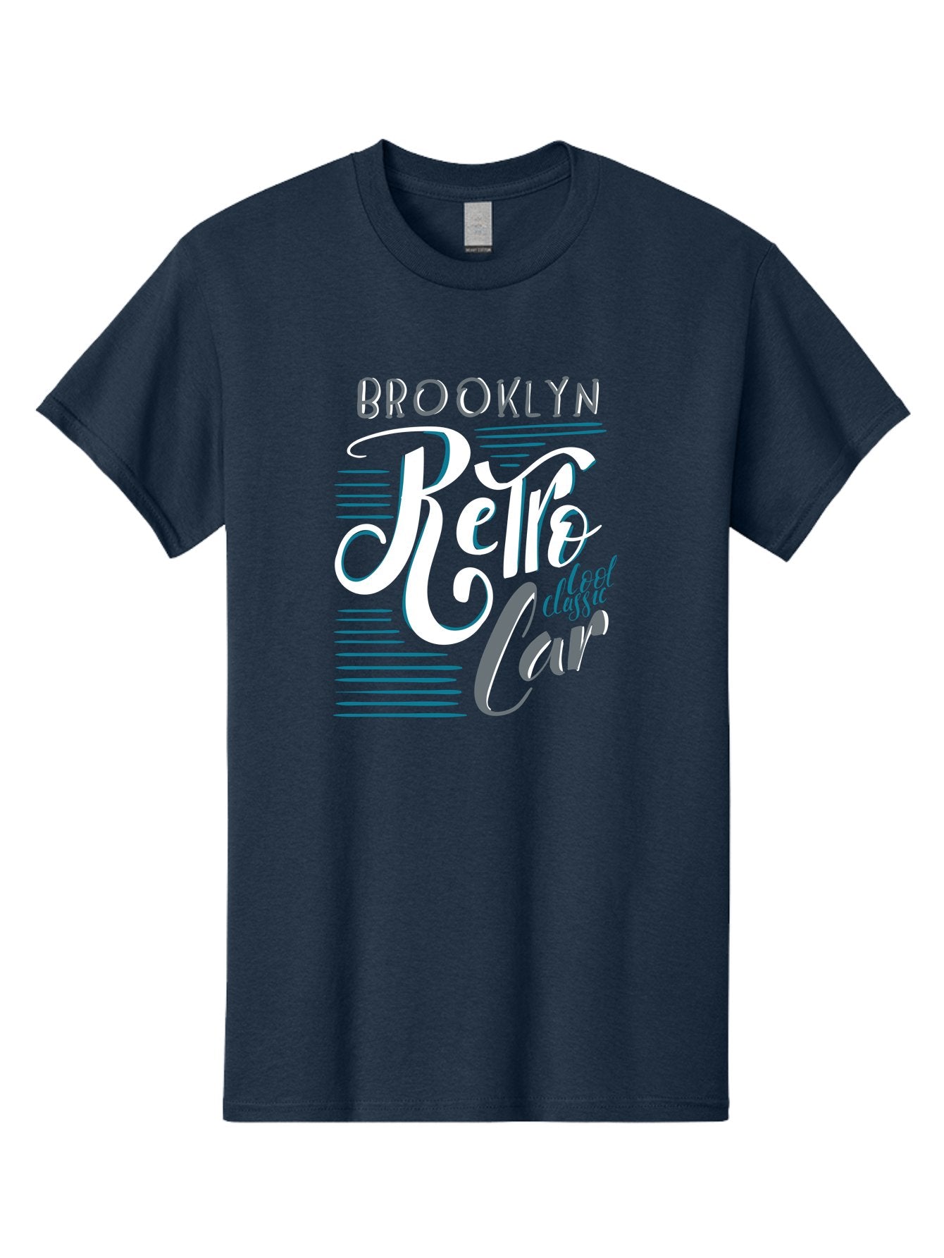 Brooklyn-Retro-Car Men'S Graphic Tee, 100% Cotton, Comfortable Casual Summer Wear, Machine Washable, Brooklyn, Retro Car, Classic Car, Vintage Vehicle, Urban Style, New York City, Retro Design, Classic Ride Aad572 11