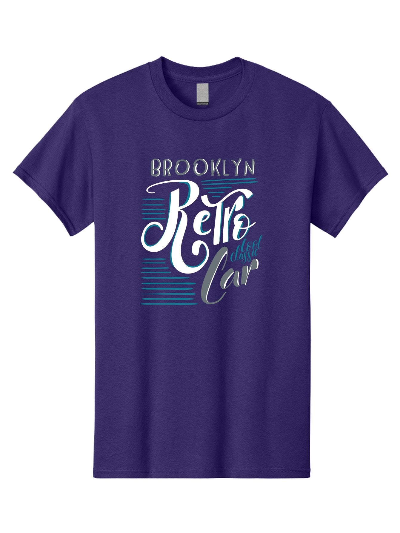 Brooklyn-Retro-Car Men'S Graphic Tee, 100% Cotton, Comfortable Casual Summer Wear, Machine Washable, Brooklyn, Retro Car, Classic Car, Vintage Vehicle, Urban Style, New York City, Retro Design, Classic Ride Aad572 7