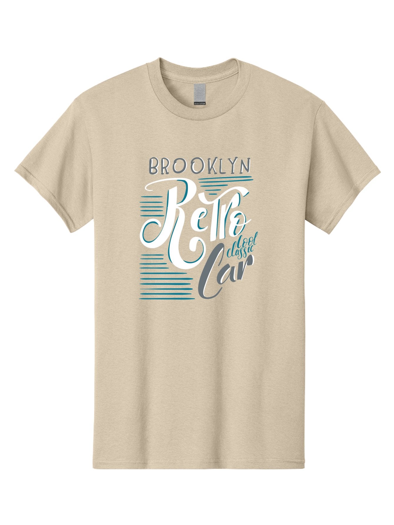 Brooklyn-Retro-Car Men'S Graphic Tee, 100% Cotton, Comfortable Casual Summer Wear, Machine Washable, Brooklyn, Retro Car, Classic Car, Vintage Vehicle, Urban Style, New York City, Retro Design, Classic Ride Aad572 8