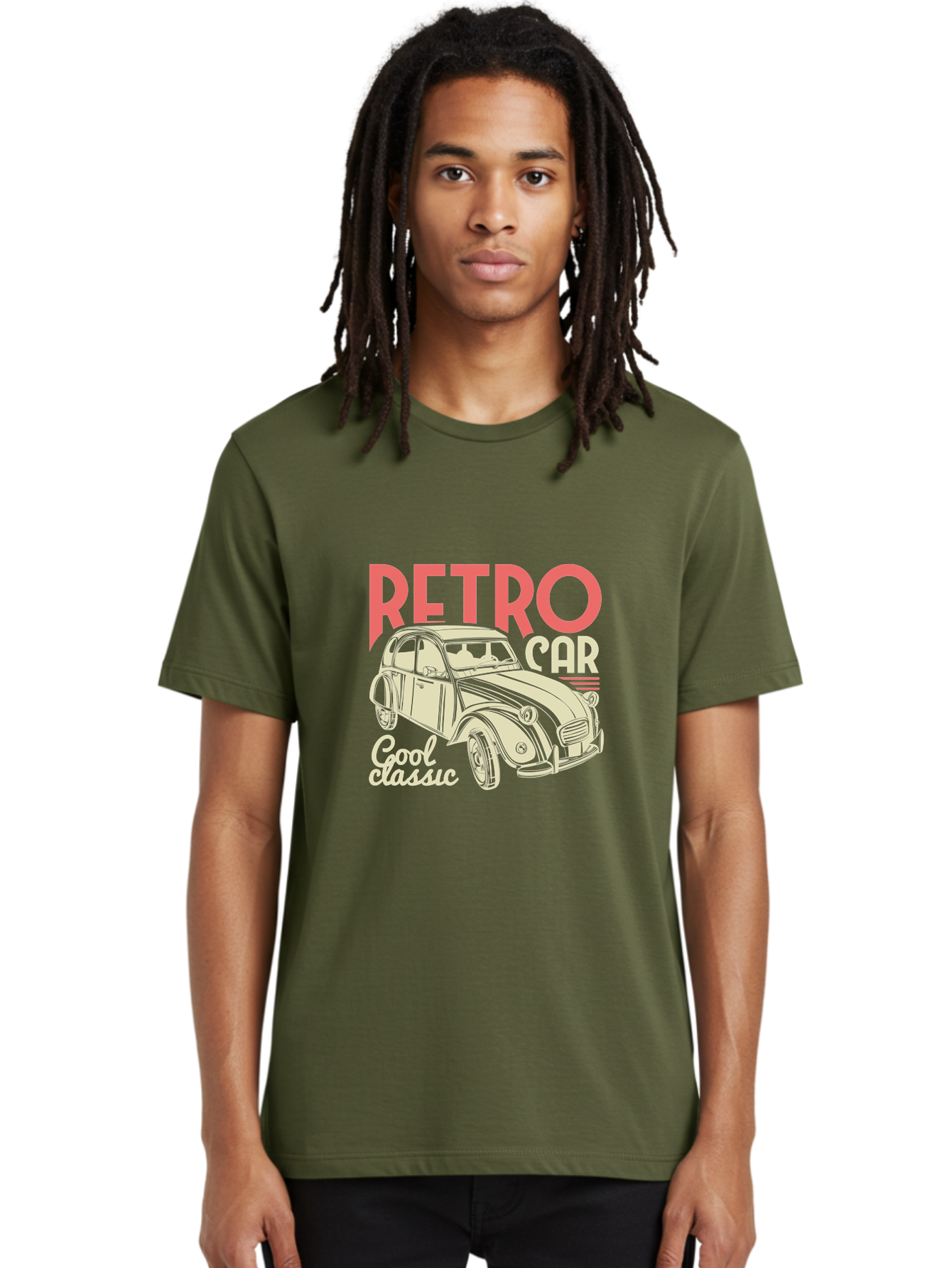 Retro-Car-1 Men'S Graphic Tee, 100% Cotton, Comfortable Casual Summer Wear, Machine Washable, Vintage Car, Retro Automobile, Classic Vehicle, Nostalgic Ride, Cool Classic, Retro Style, Vintage Wheels, Antique Car Aad573 30