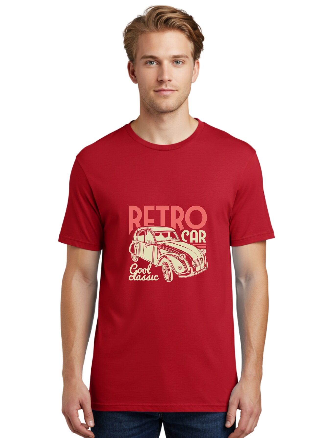 Retro-Car-1 Men'S Graphic Tee, 100% Cotton, Comfortable Casual Summer Wear, Machine Washable, Vintage Car, Retro Automobile, Classic Vehicle, Nostalgic Ride, Cool Classic, Retro Style, Vintage Wheels, Antique Car Aad573 16