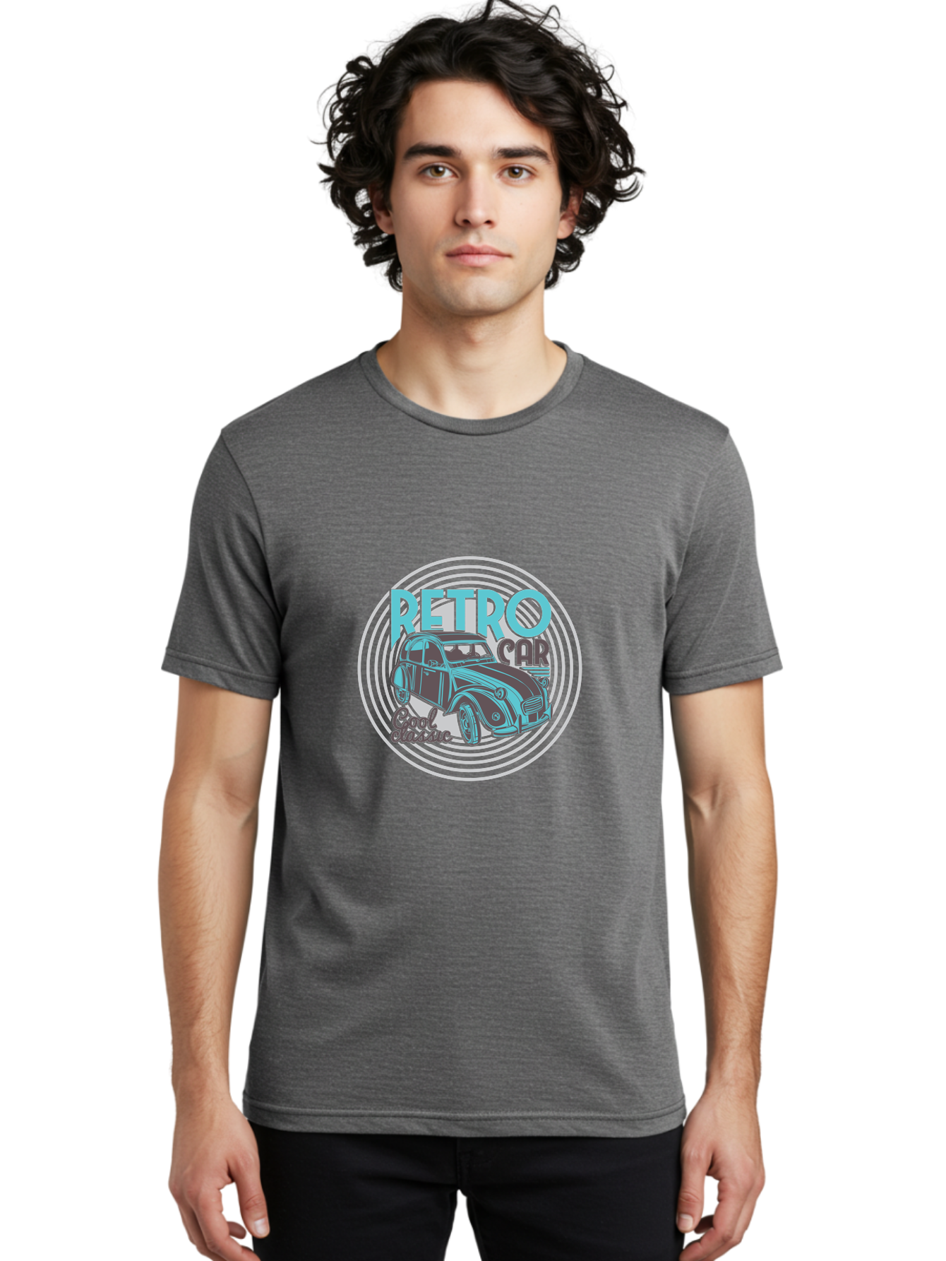 Retro-Car Men'S Graphic Tee, 100% Cotton, Comfortable Casual Summer Wear, Machine Washable, Vintage Car, Retro Automobile, Classic Vehicle, Cool Design, Nostalgic Car, Retro Style, Vintage Ride, Automobile Art Aad574