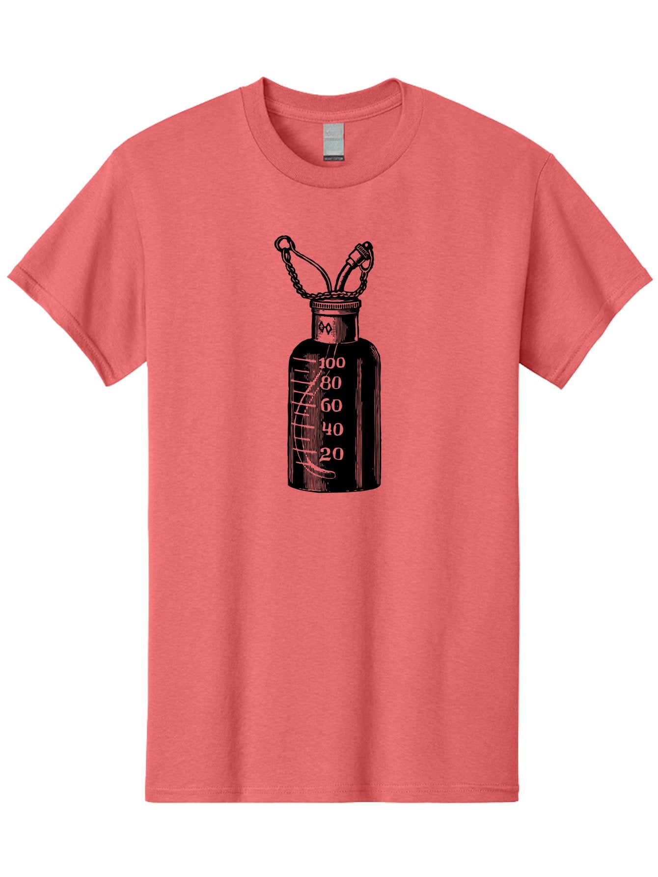 100Ml-Bottle Men'S Graphic Tee, 100% Cotton, Comfortable Casual Summer Wear, Machine Washable, Glass Bottle With Measurement Markings, 100Ml Capacity, Laboratory Equipment, Scientific Tools, Precise Measurements, Chemistry Lab Aad576