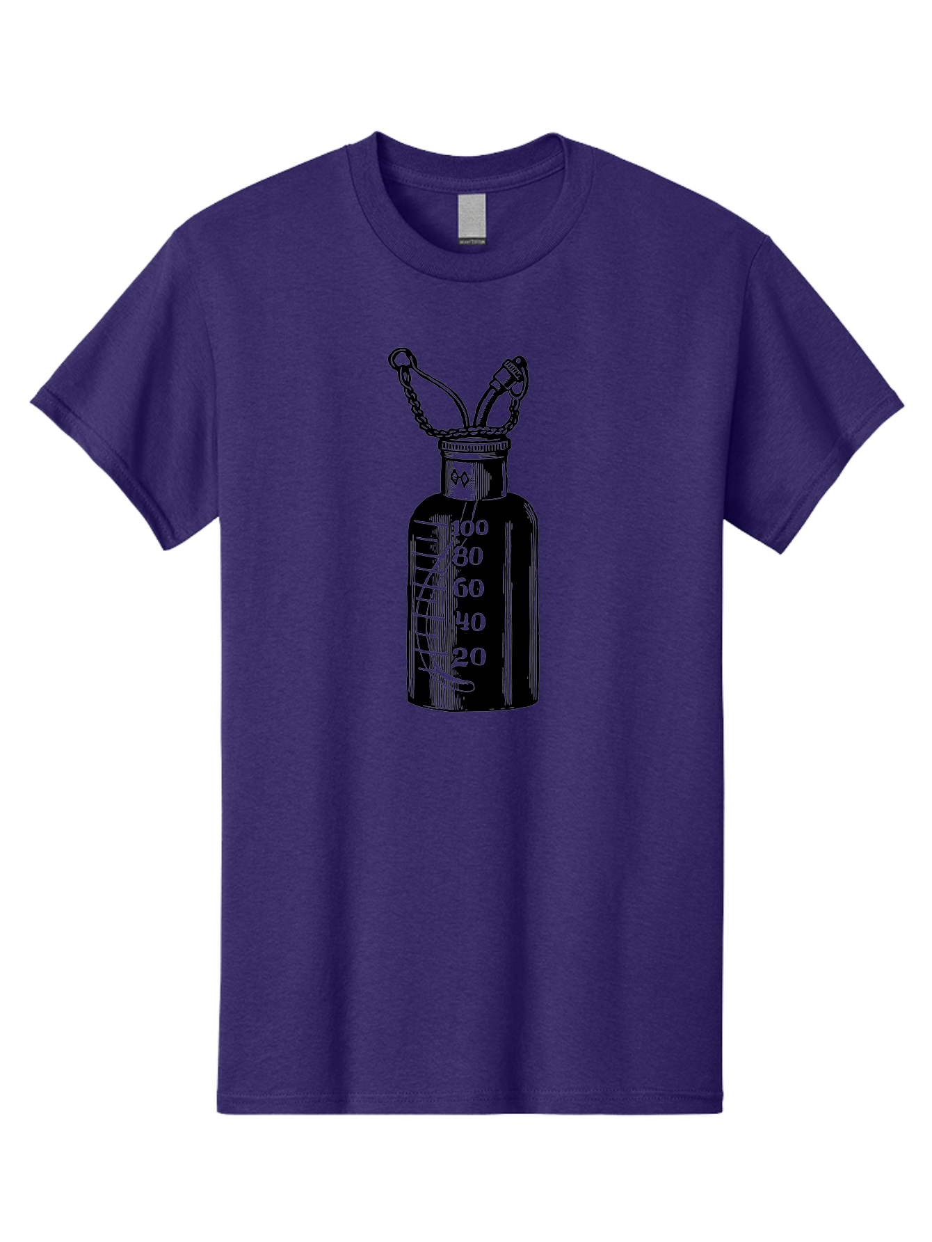 100Ml-Bottle Men'S Graphic Tee, 100% Cotton, Comfortable Casual Summer Wear, Machine Washable, Glass Bottle With Measurement Markings, 100Ml Capacity, Laboratory Equipment, Scientific Tools, Precise Measurements, Chemistry Lab Aad576 27