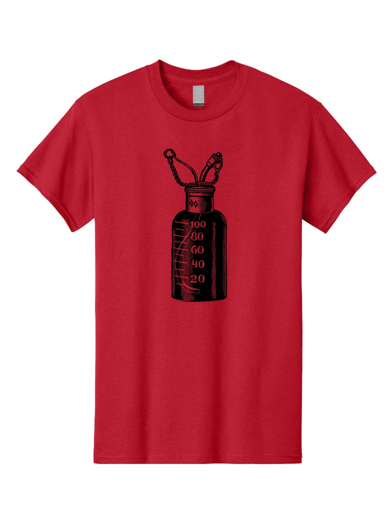 100Ml-Bottle Men'S Graphic Tee, 100% Cotton, Comfortable Casual Summer Wear, Machine Washable, Glass Bottle With Measurement Markings, 100Ml Capacity, Laboratory Equipment, Scientific Tools, Precise Measurements, Chemistry Lab Aad576 8
