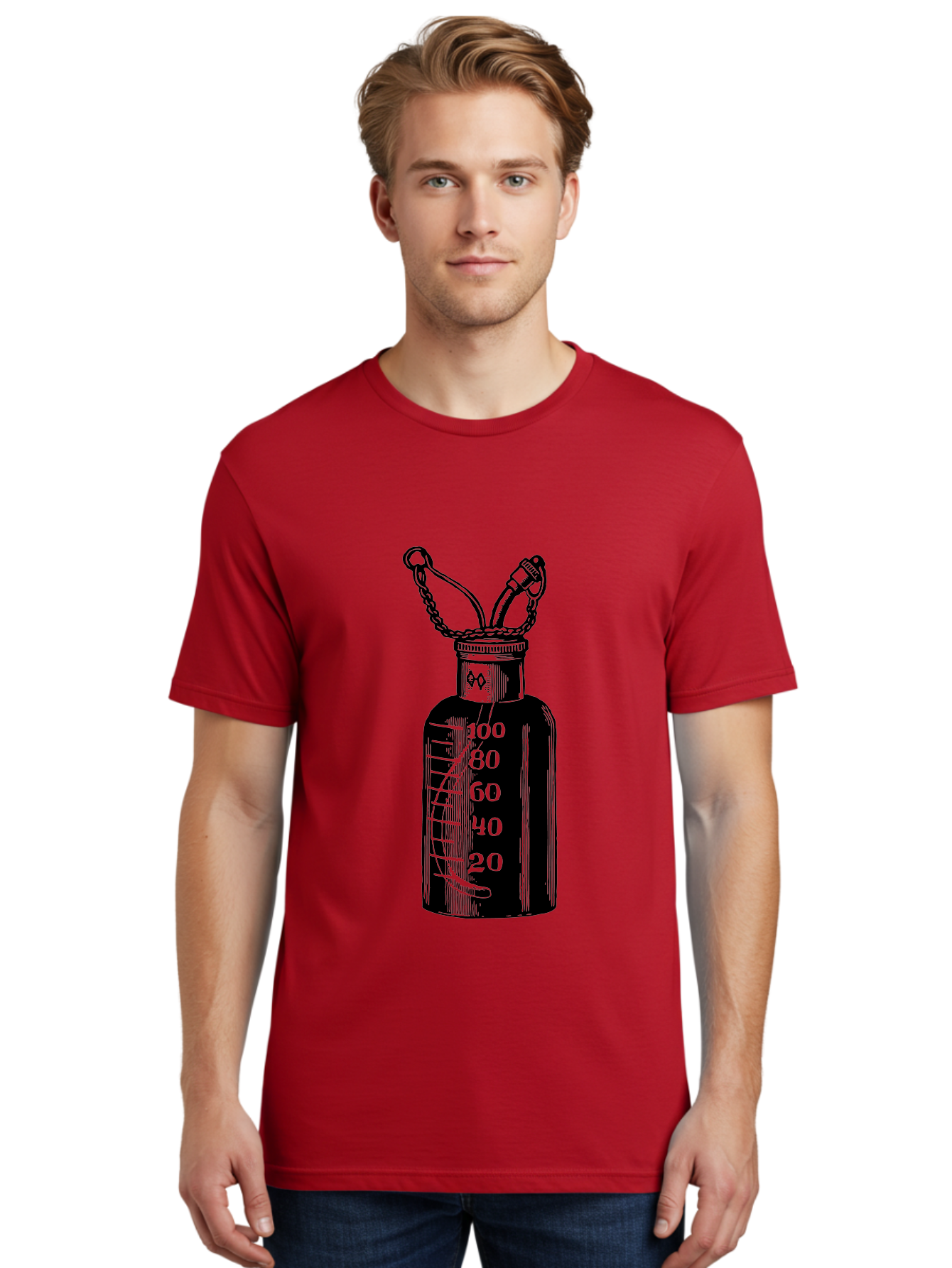 100Ml-Bottle Men'S Graphic Tee, 100% Cotton, Comfortable Casual Summer Wear, Machine Washable, Glass Bottle With Measurement Markings, 100Ml Capacity, Laboratory Equipment, Scientific Tools, Precise Measurements, Chemistry Lab Aad576 12