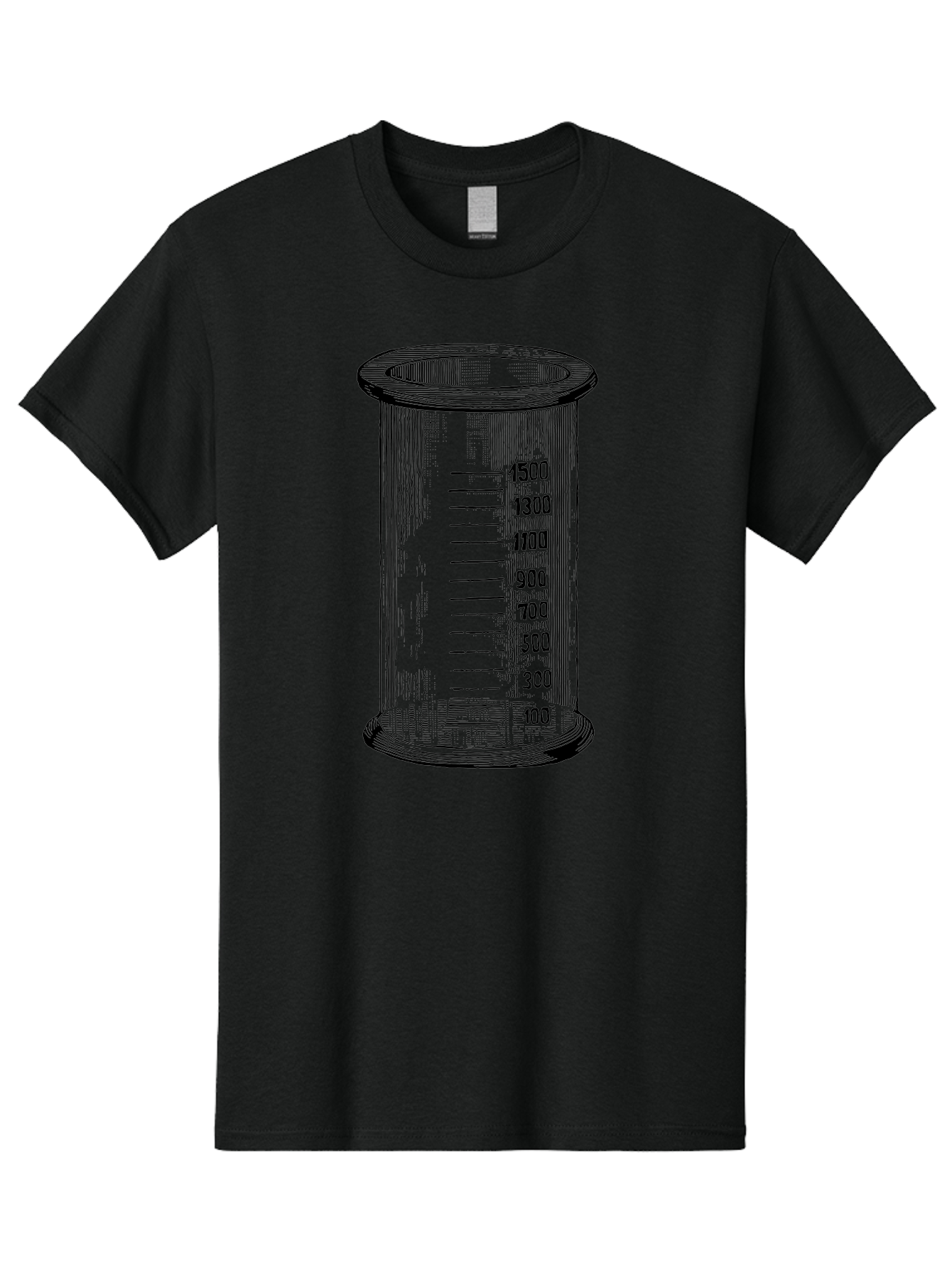 1500Ml-Beaker Men'S Graphic Tee, 100% Cotton, Comfortable Casual Summer Wear, Machine Washable, Laboratory Equipment, Measuring Beaker, Scientific Tools, Glassware, Measurement Markings, Chemistry Lab, 1500Ml Capacity, Precise Measurements, Aad577 5