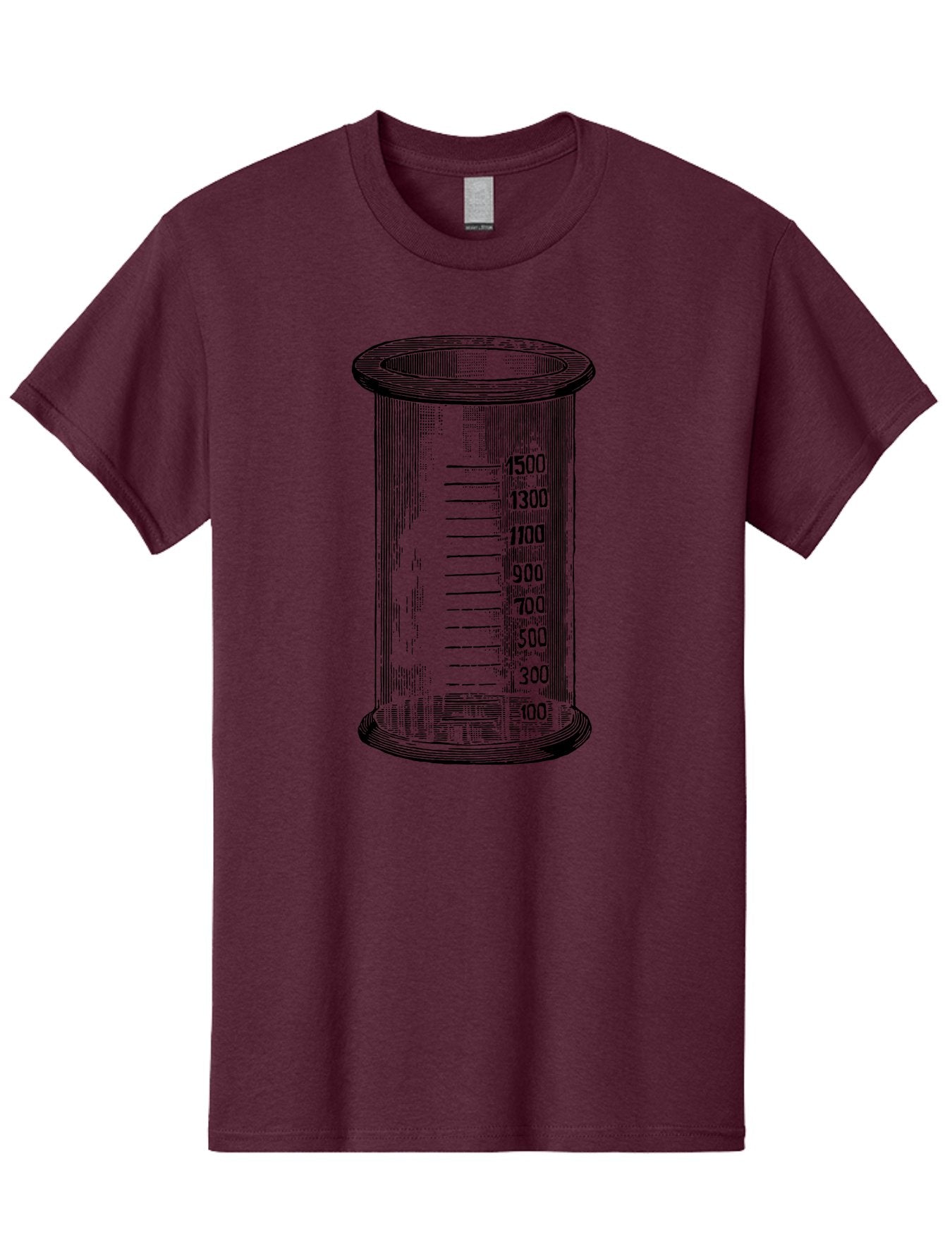 1500Ml-Beaker Men'S Graphic Tee, 100% Cotton, Comfortable Casual Summer Wear, Machine Washable, Laboratory Equipment, Measuring Beaker, Scientific Tools, Glassware, Measurement Markings, Chemistry Lab, 1500Ml Capacity, Precise Measurements, Aad577 10