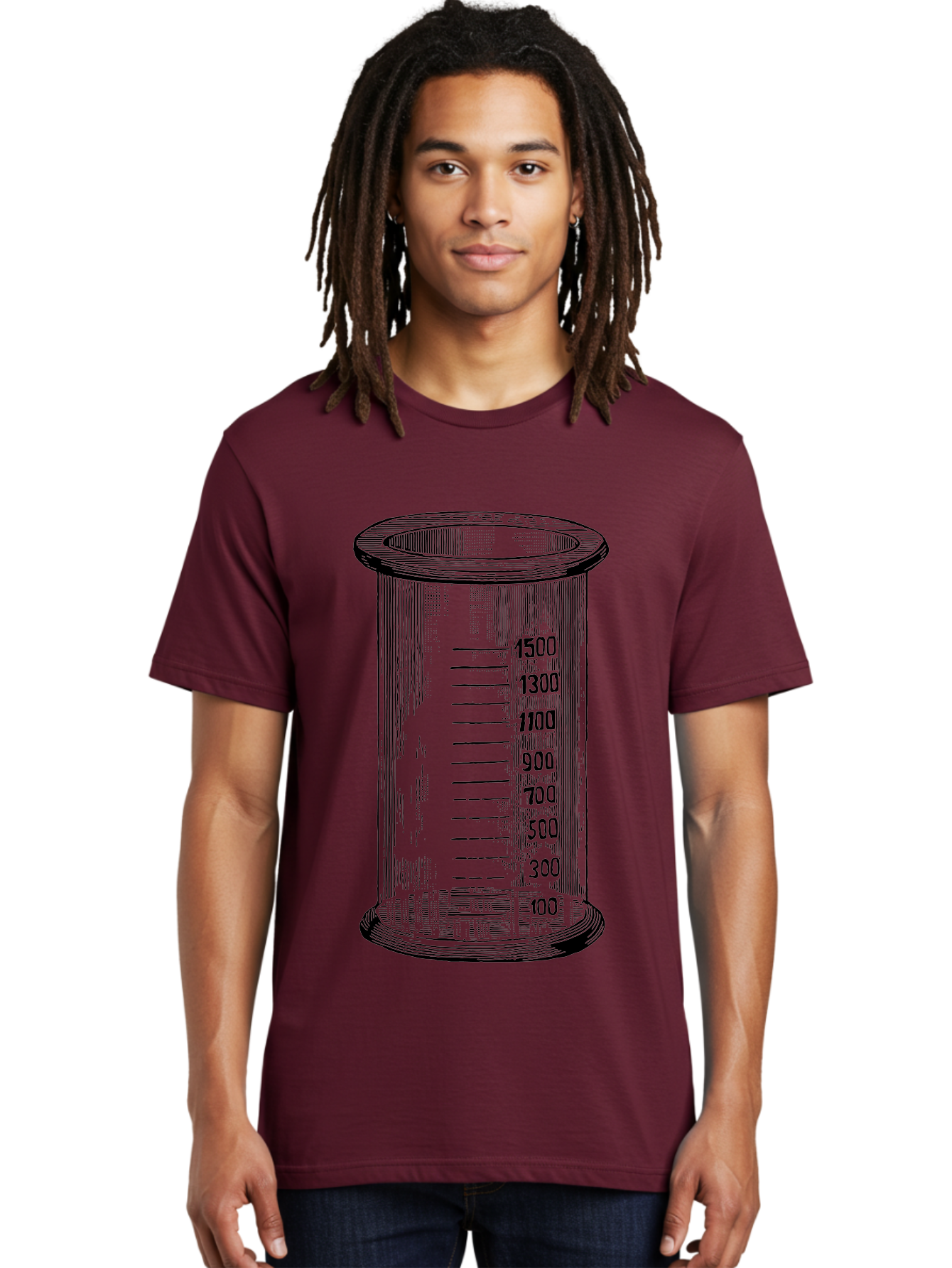 1500Ml-Beaker Men'S Graphic Tee, 100% Cotton, Comfortable Casual Summer Wear, Machine Washable, Laboratory Equipment, Measuring Beaker, Scientific Tools, Glassware, Measurement Markings, Chemistry Lab, 1500Ml Capacity, Precise Measurements, Aad577 28