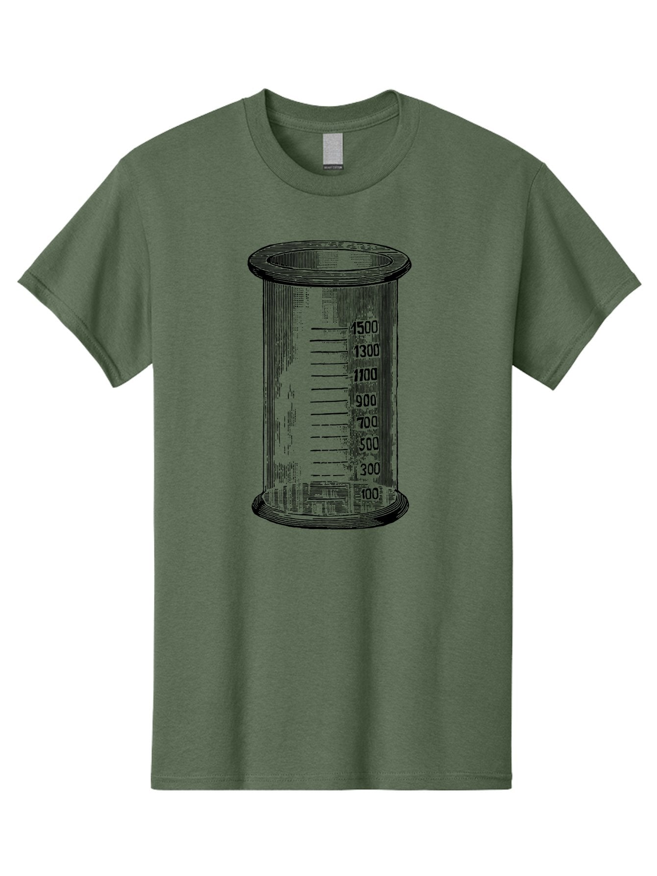 1500Ml-Beaker Men'S Graphic Tee, 100% Cotton, Comfortable Casual Summer Wear, Machine Washable, Laboratory Equipment, Measuring Beaker, Scientific Tools, Glassware, Measurement Markings, Chemistry Lab, 1500Ml Capacity, Precise Measurements, Aad577 7