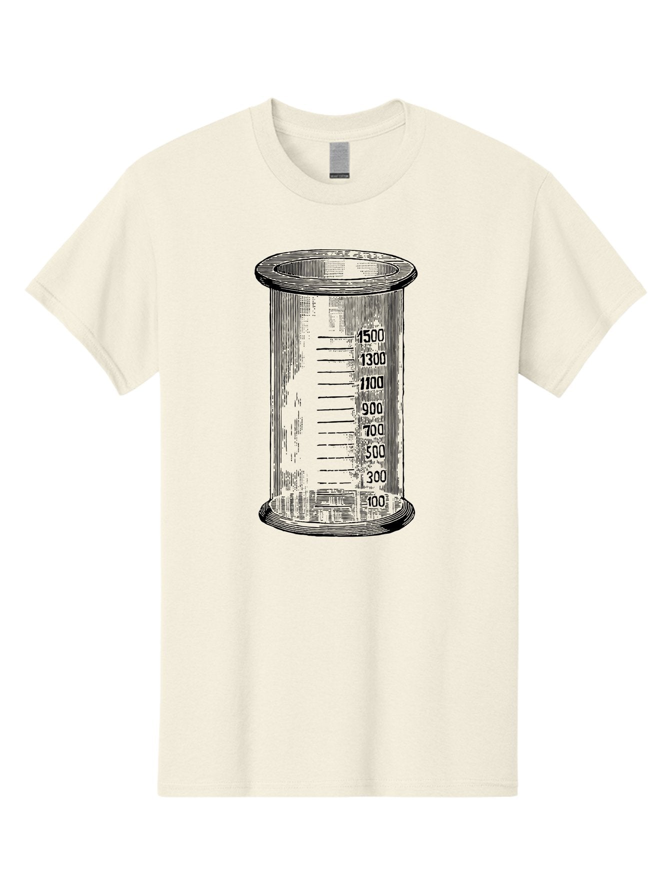 1500Ml-Beaker Men'S Graphic Tee, 100% Cotton, Comfortable Casual Summer Wear, Machine Washable, Laboratory Equipment, Measuring Beaker, Scientific Tools, Glassware, Measurement Markings, Chemistry Lab, 1500Ml Capacity, Precise Measurements, Aad577 9