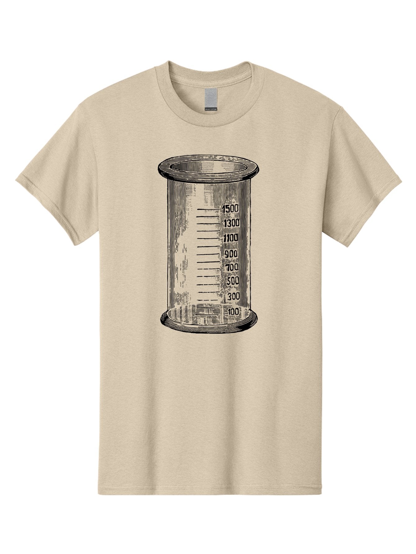 1500Ml-Beaker Men'S Graphic Tee, 100% Cotton, Comfortable Casual Summer Wear, Machine Washable, Laboratory Equipment, Measuring Beaker, Scientific Tools, Glassware, Measurement Markings, Chemistry Lab, 1500Ml Capacity, Precise Measurements, Aad577 5